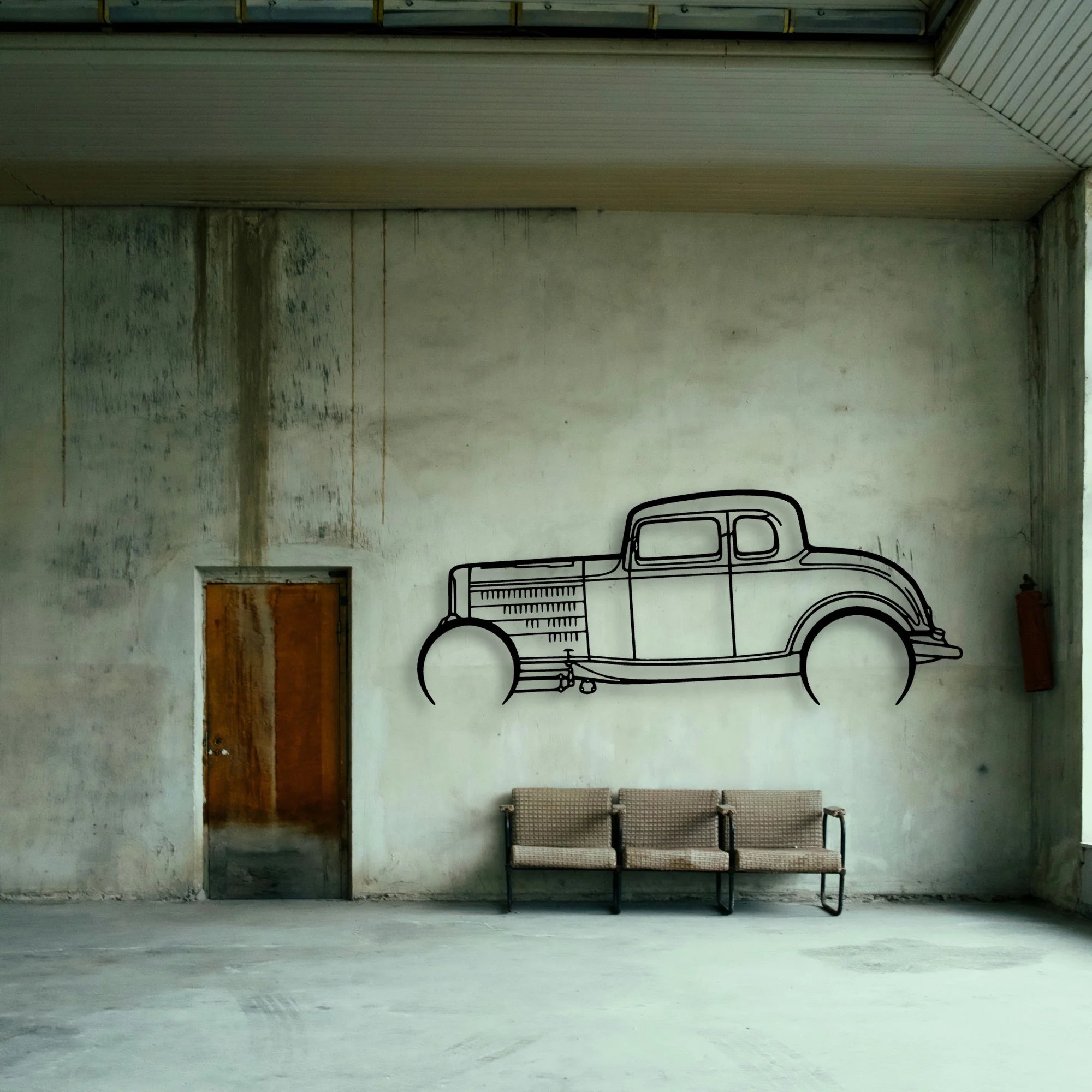 Highboy Coupe 1932 Classic Silhouette Metal Wall Art - Tinvibe