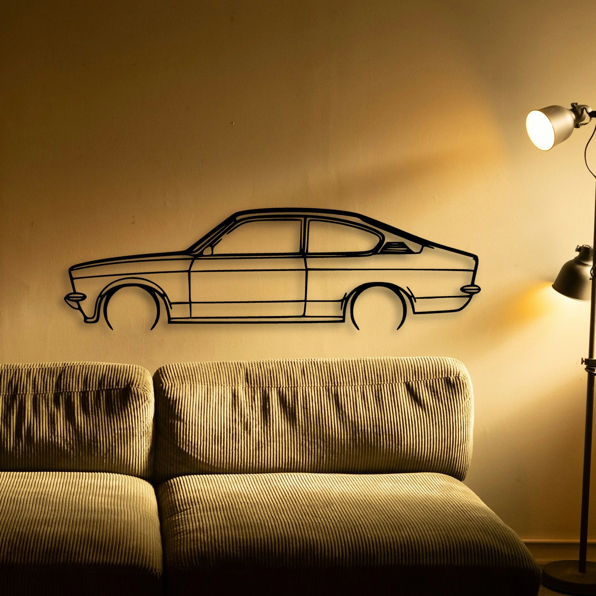 Kadett C 1973 Classic Silhouette Metal Wall Art - Tinvibe