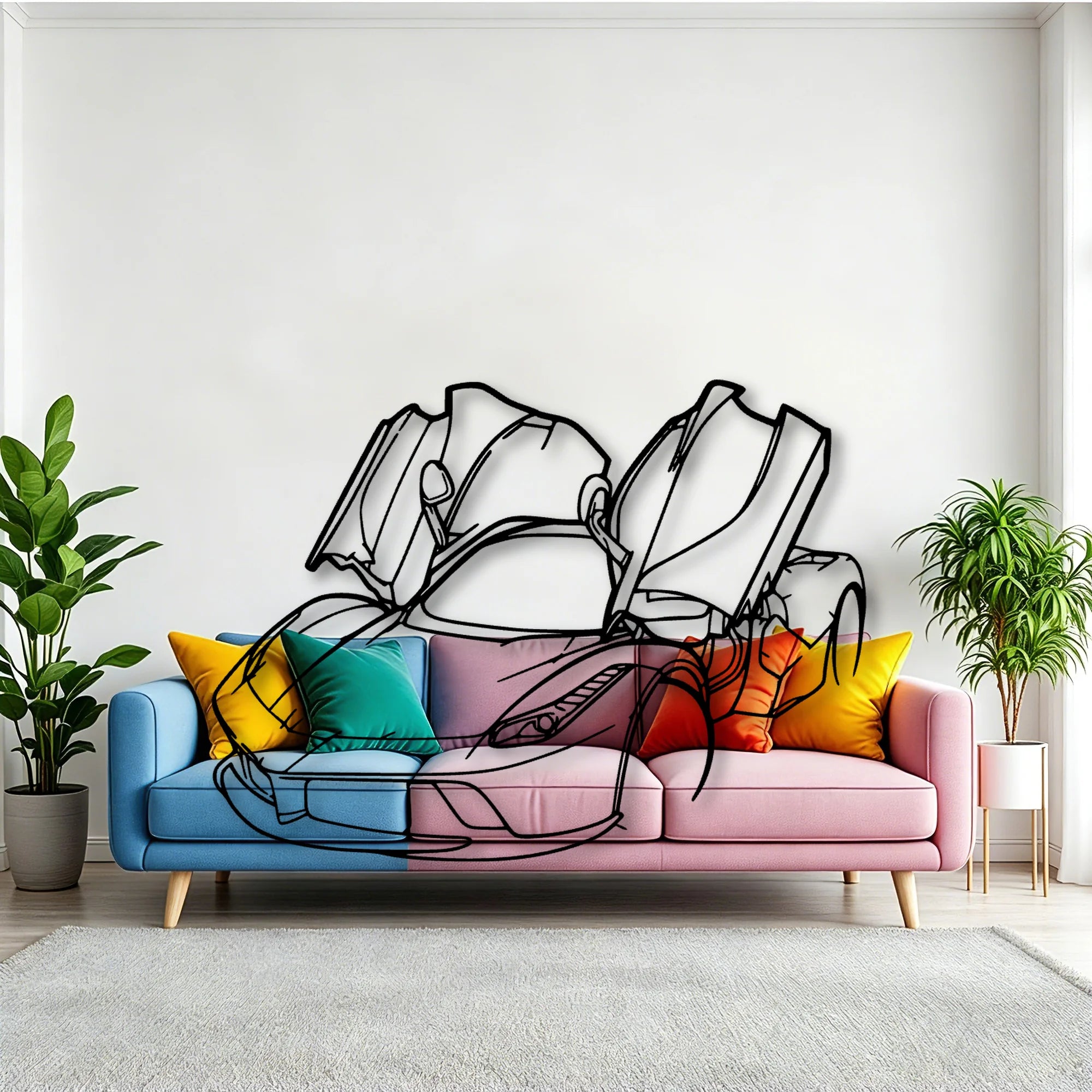 LA Angle Classic Silhouette Metal Wall Art - Tinvibe
