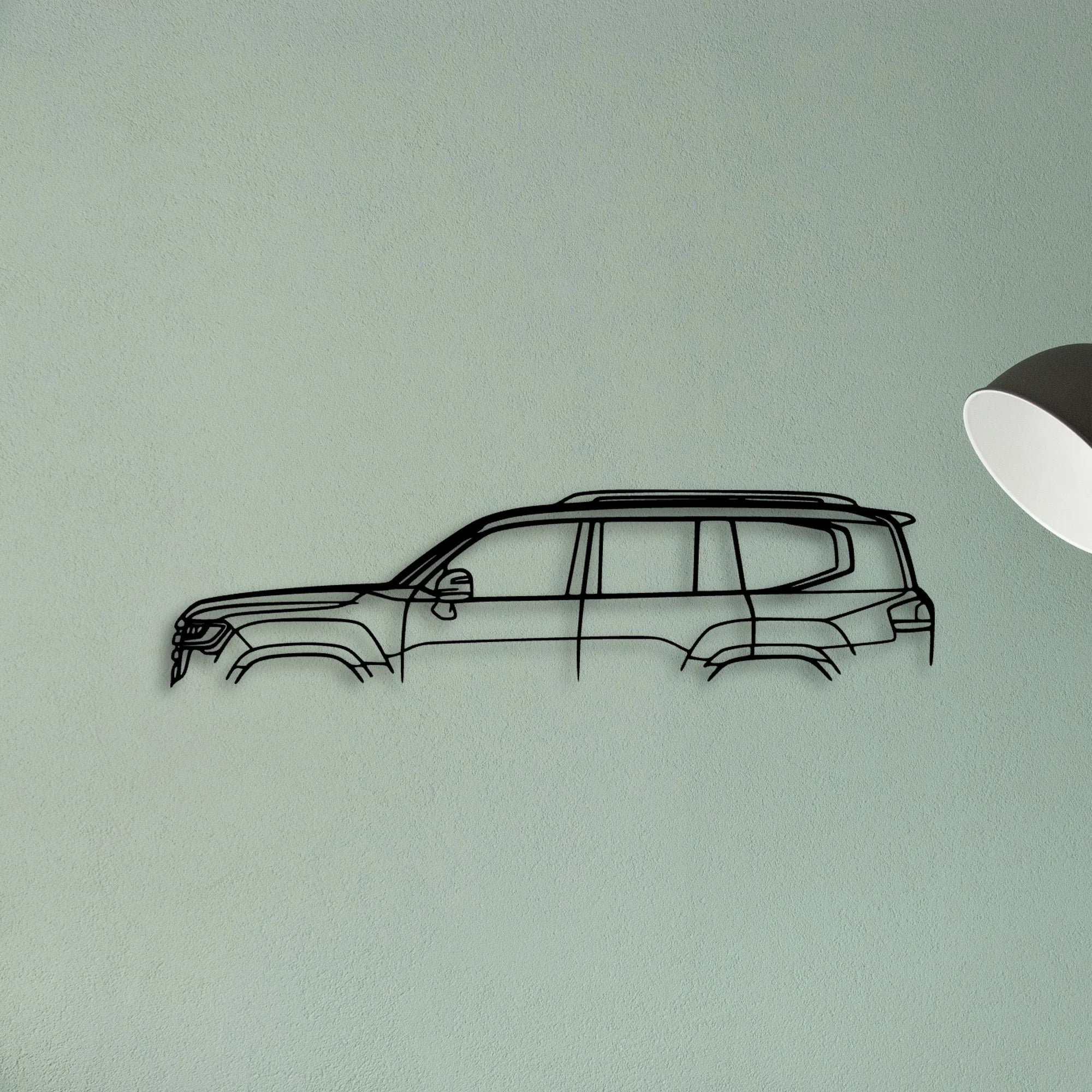 Land Cruiser 300VX 2022 Classic Silhouette Metal Wall Art - Tinvibe