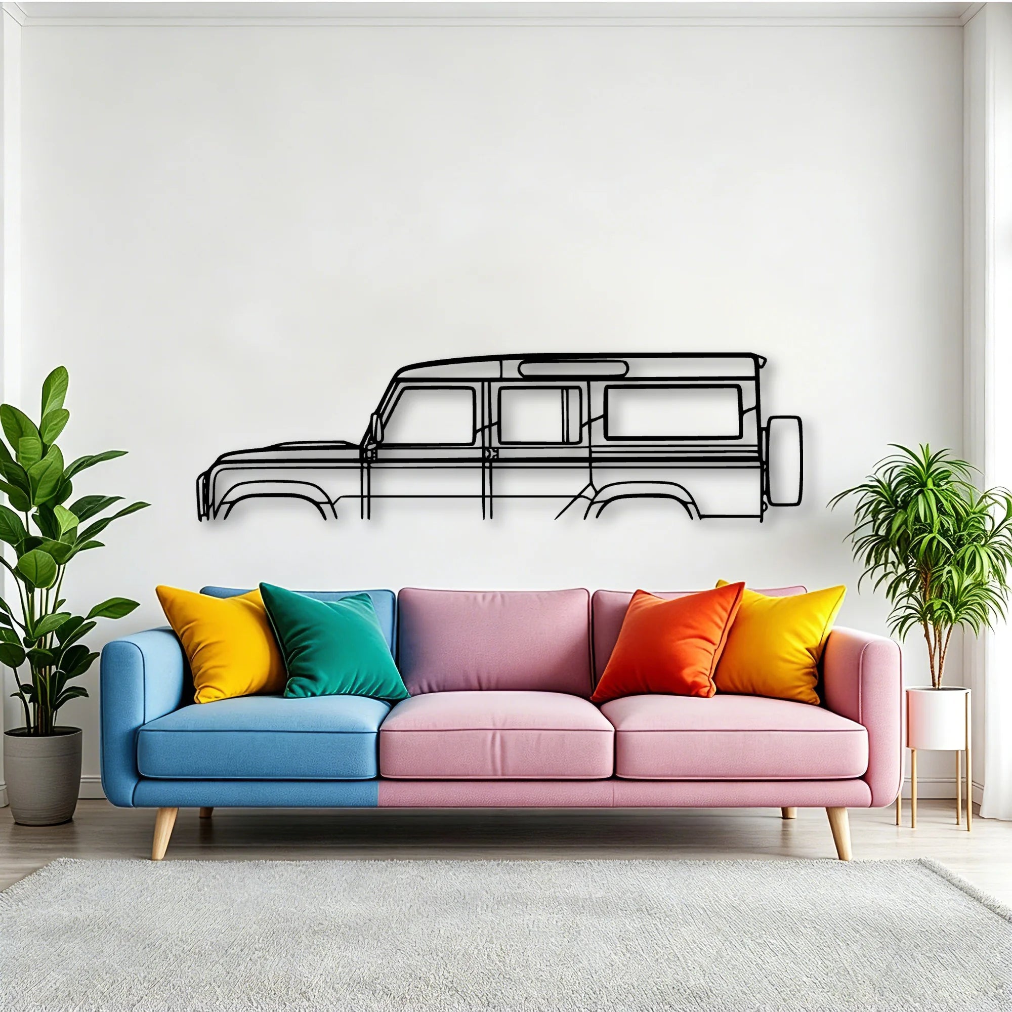 Land Defender 110 Classic Silhouette Metal Wall Art - Tinvibe