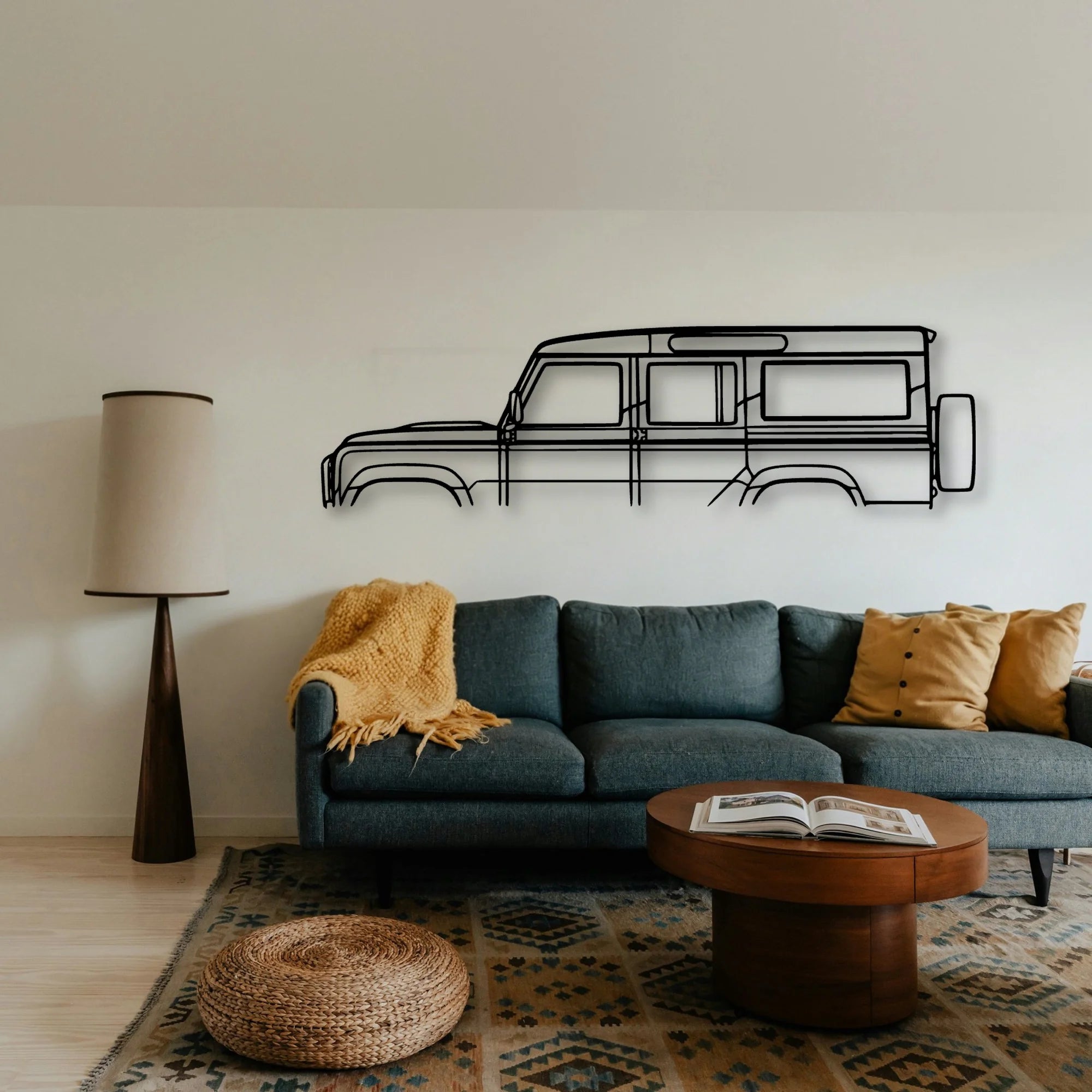 Land Defender 110 Classic Silhouette Metal Wall Art - Tinvibe