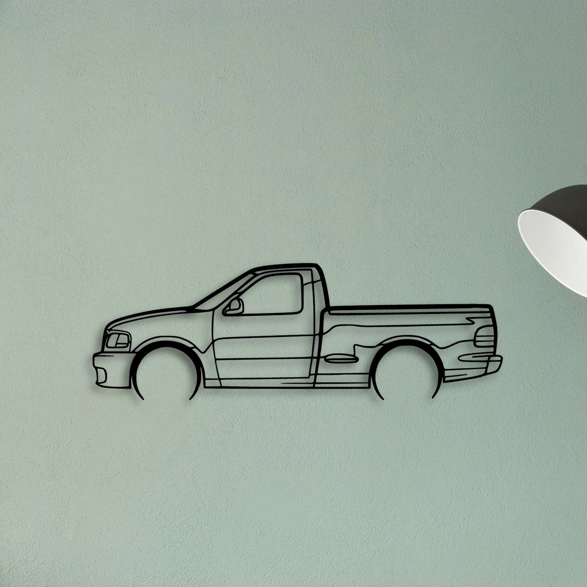 Lightning SV F150 2004 Classic Silhouette Metal Wall Art - Tinvibe