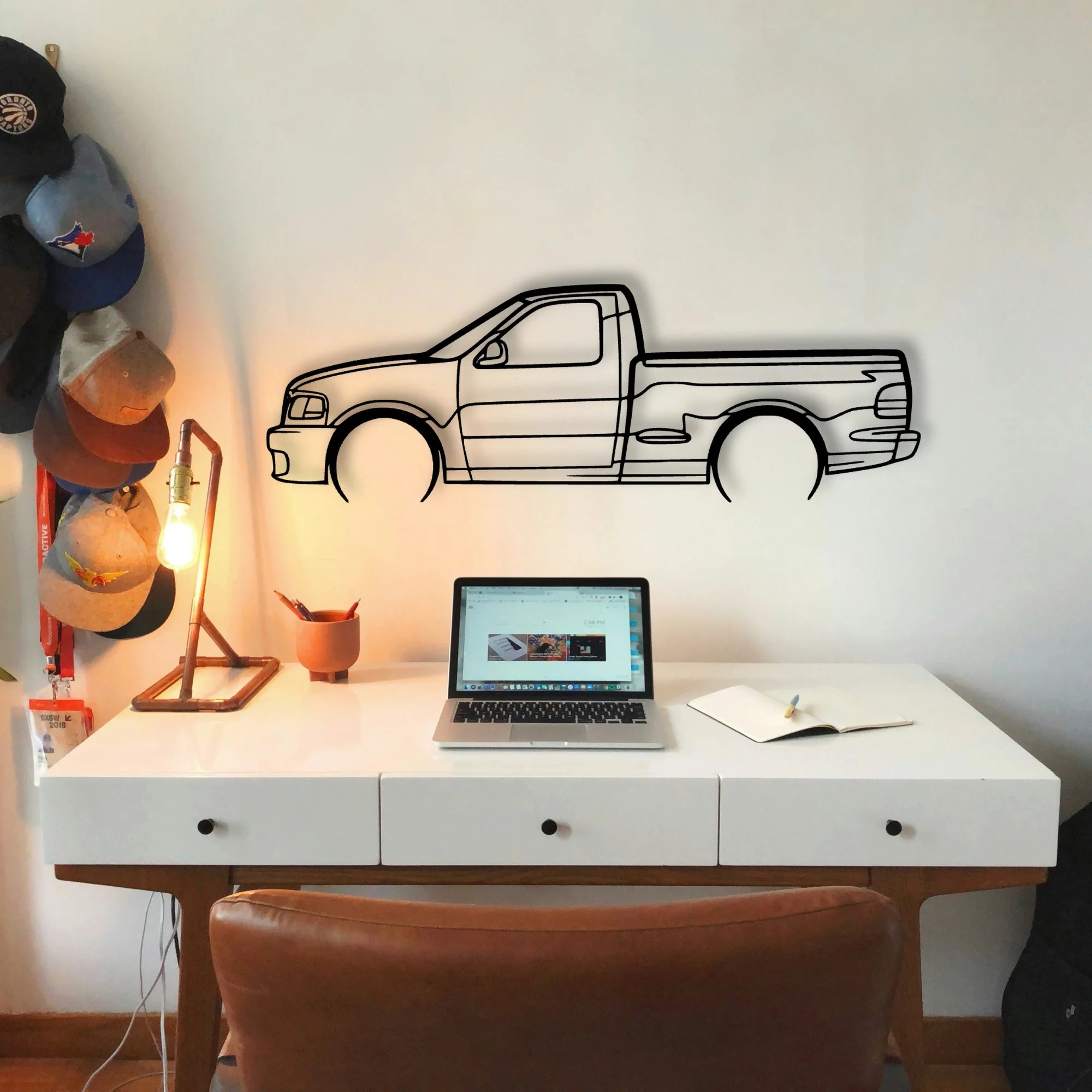 Lightning SV F150 2004 Classic Silhouette Metal Wall Art - Tinvibe