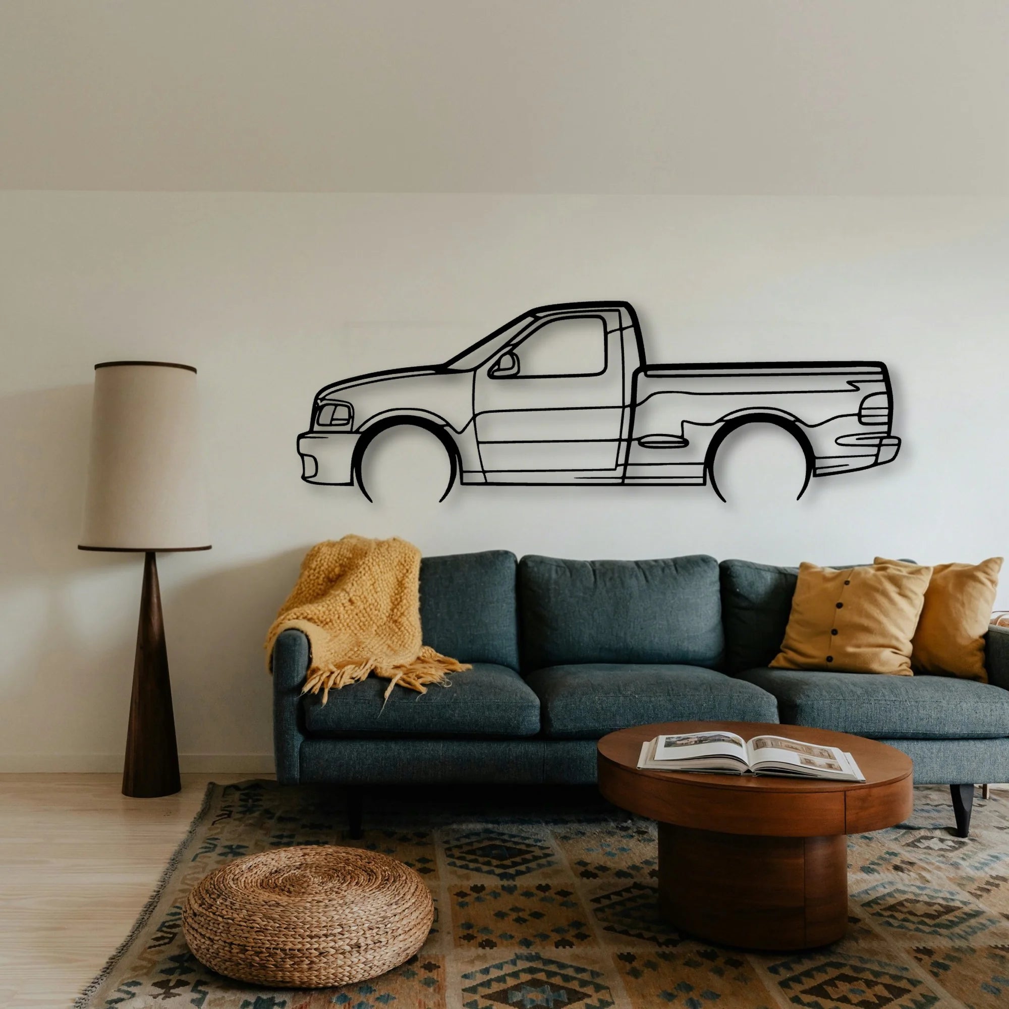 Lightning SV F150 2004 Classic Silhouette Metal Wall Art - Tinvibe