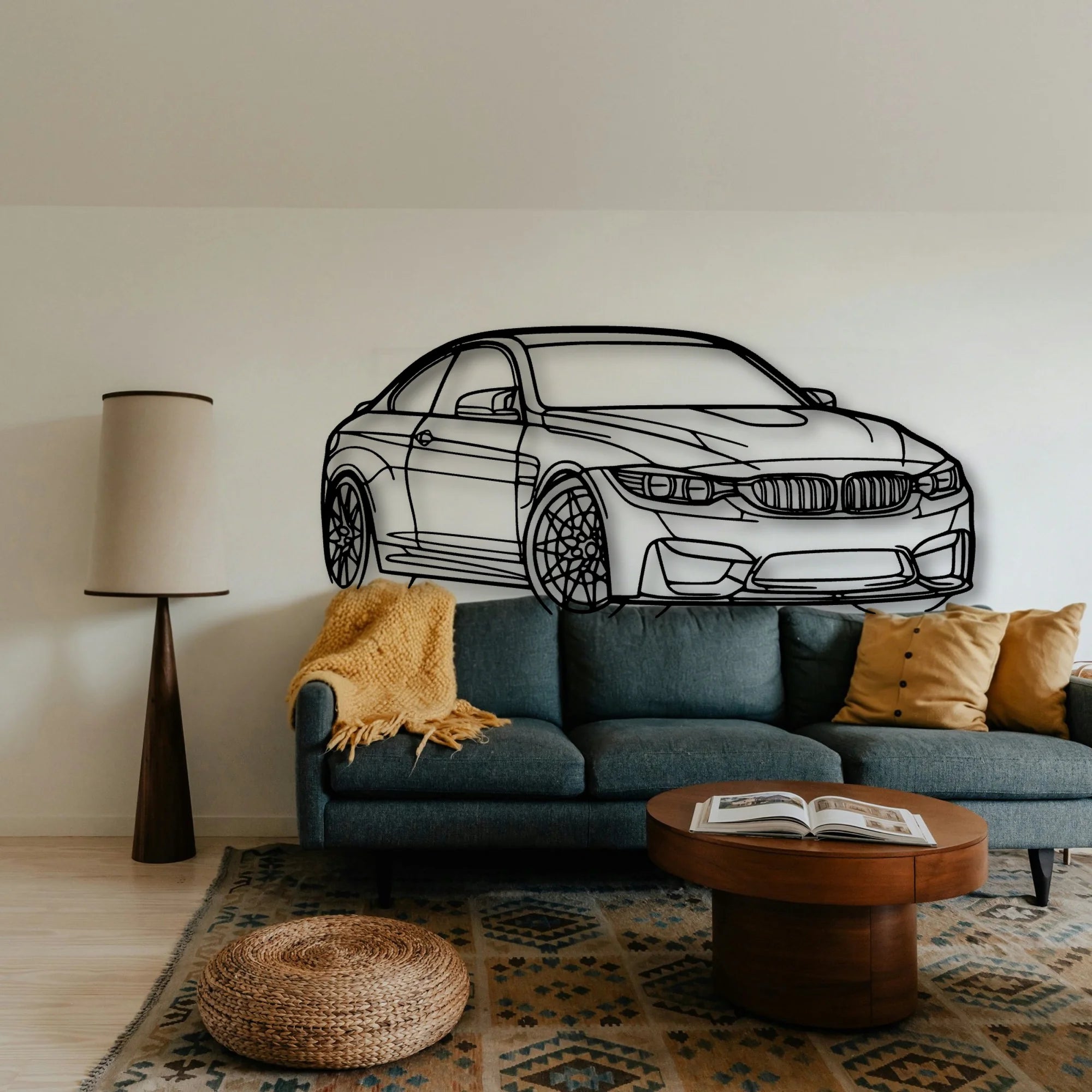 M4 F82 Angle 2 Classic Silhouette Metal Wall Art - Tinvibe