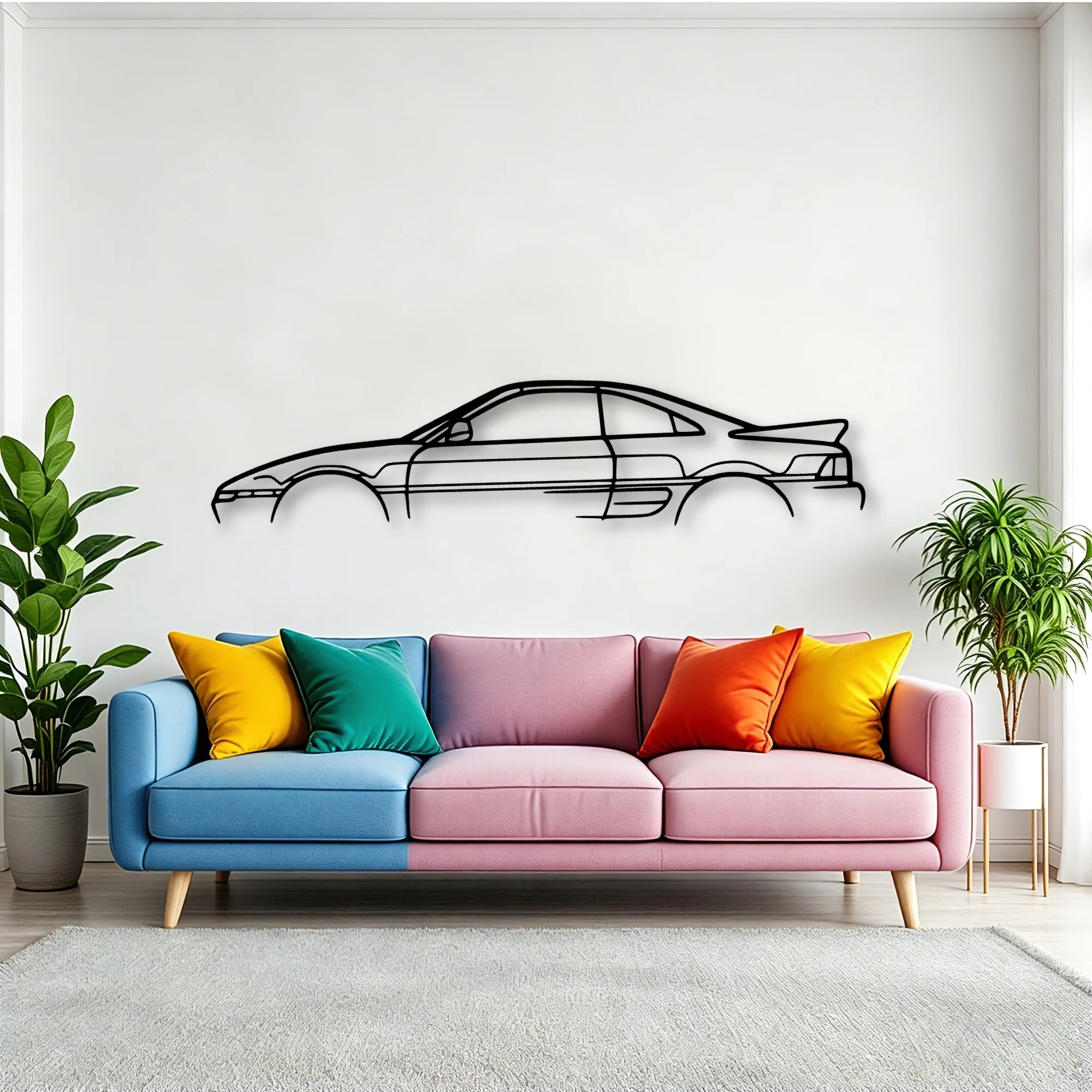 MR2 Classic Silhouette Metal Wall Art - Tinvibe
