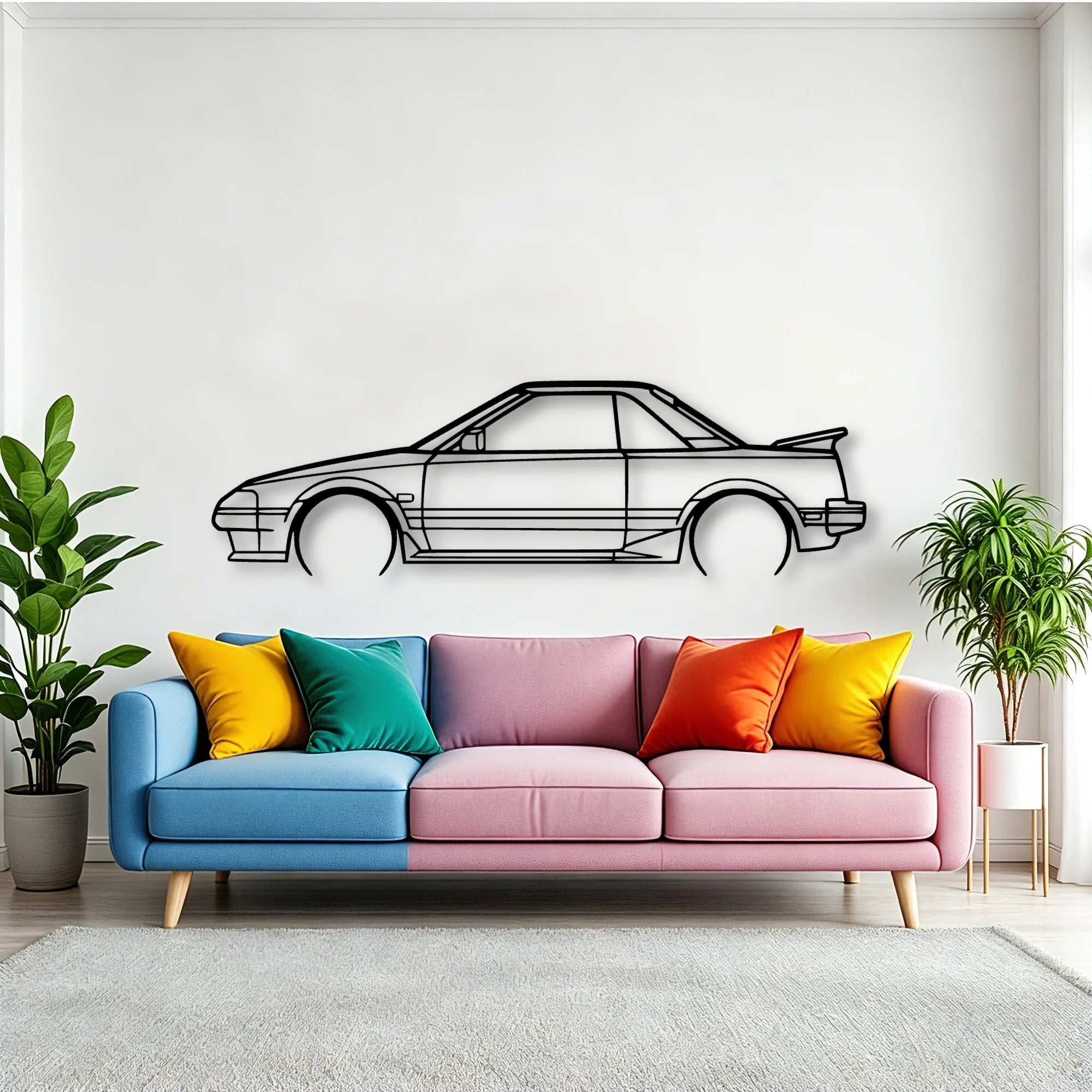 MR2 1986 Classic Silhouette Metal Wall Art - Tinvibe