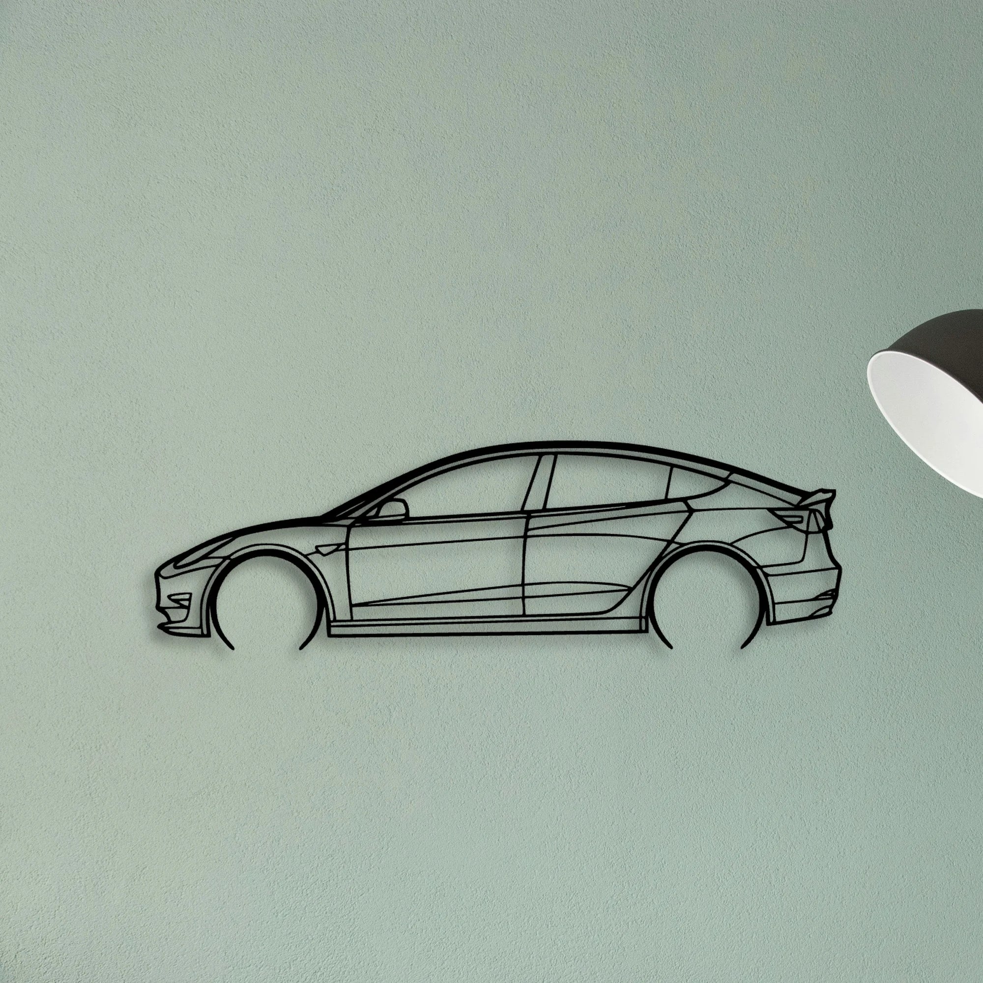 Model 3 2 Classic Silhouette Metal Wall Art - Tinvibe