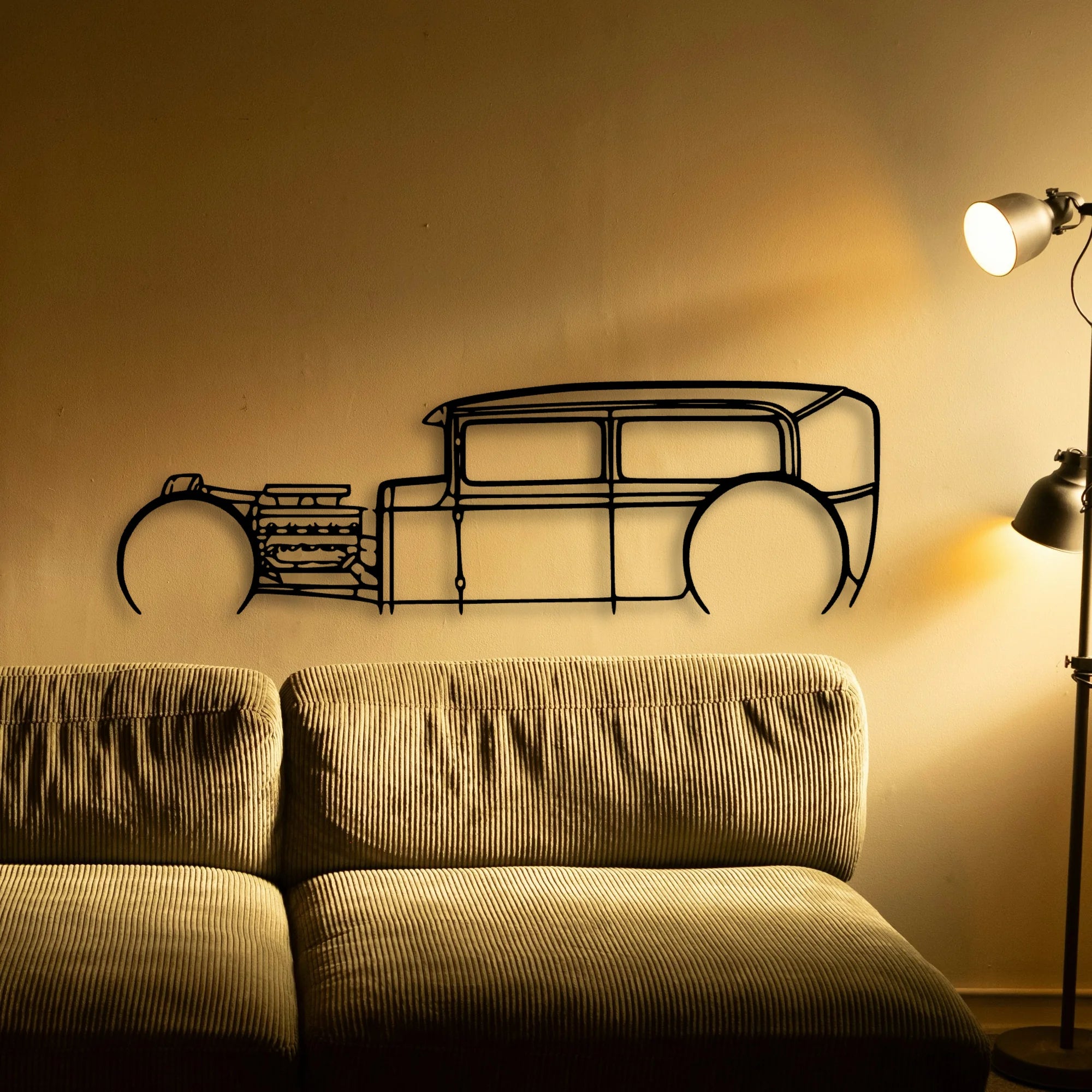 Model A Classic Silhouette Metal Wall Art - Tinvibe