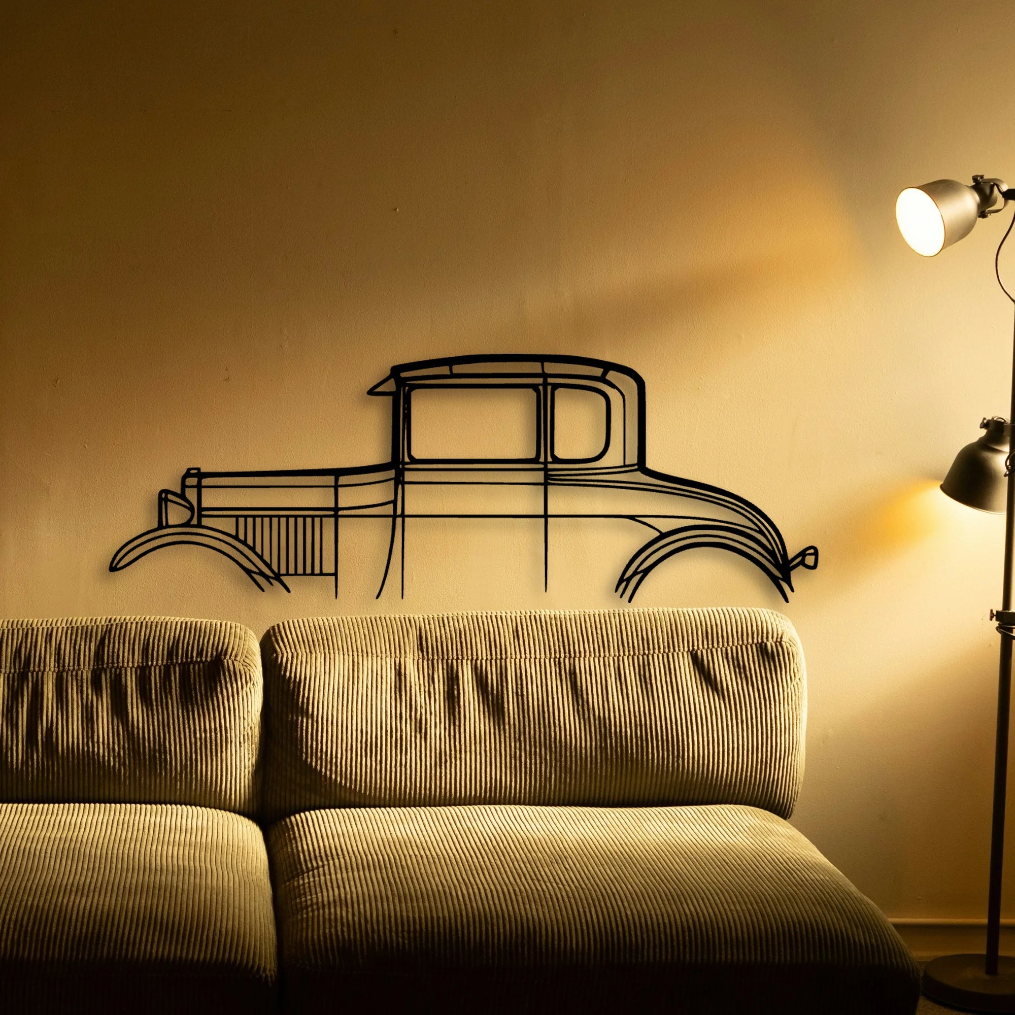 Model A Special Coupe 1928 Classic Silhouette Metal Wall Art - Tinvibe