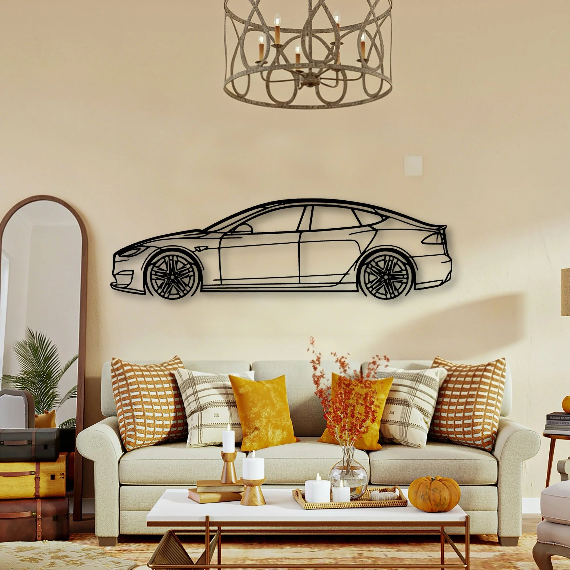 Model S Plaid 2022 Classic Silhouette Metal Wall Art - Tinvibe
