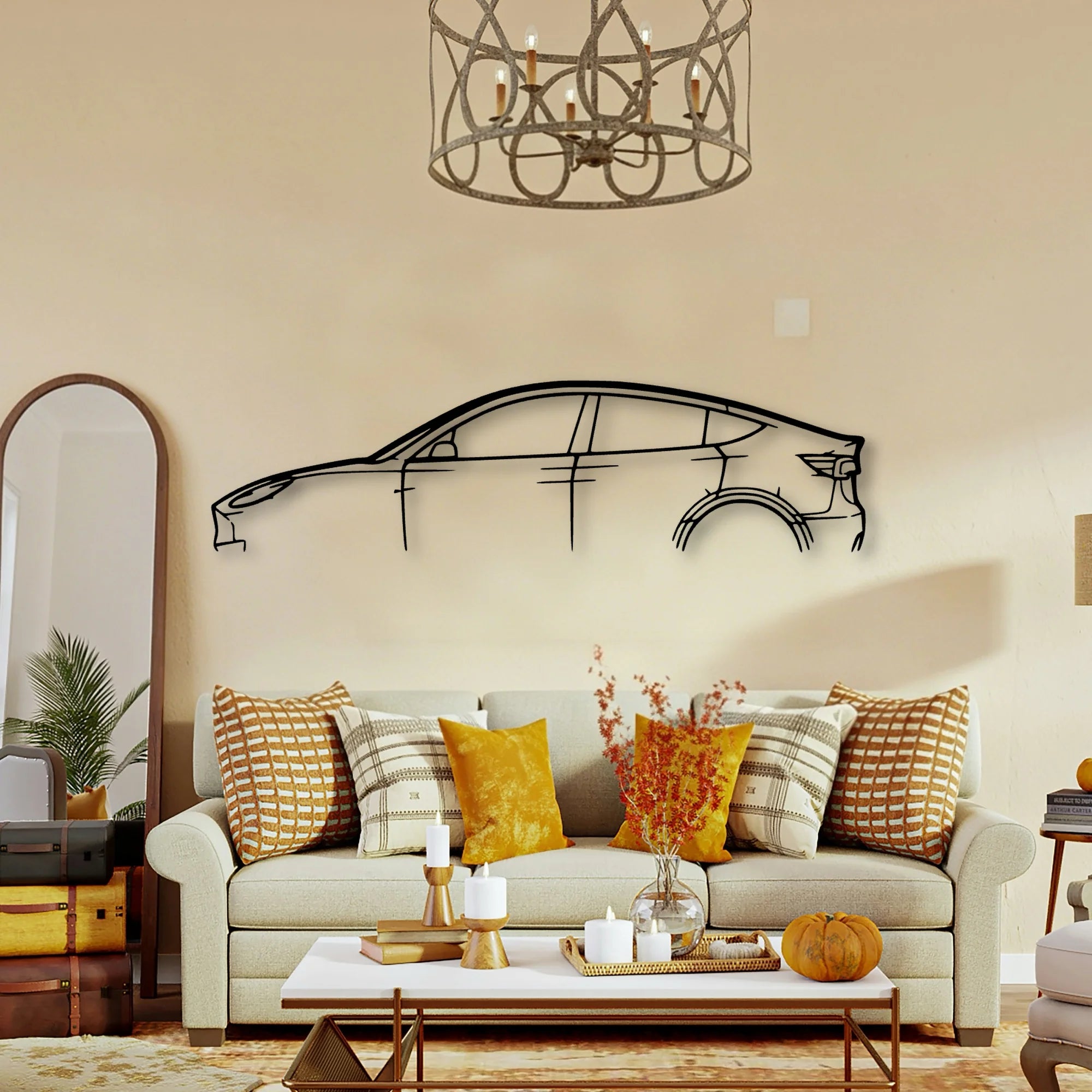 Model Y Classic Silhouette Metal Wall Art - Tinvibe