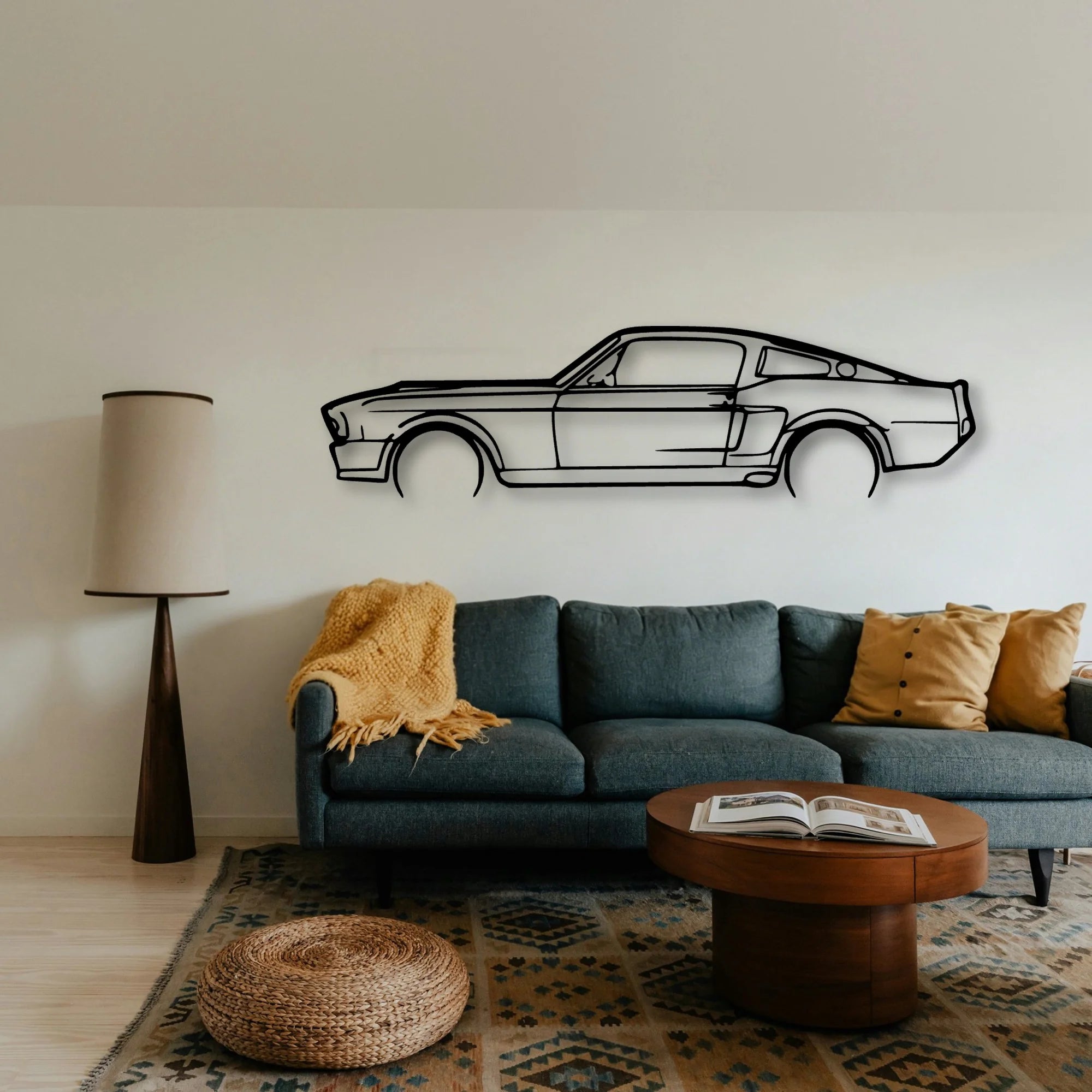 Mustang 1967 Classic Silhouette Metal Wall Art - Tinvibe