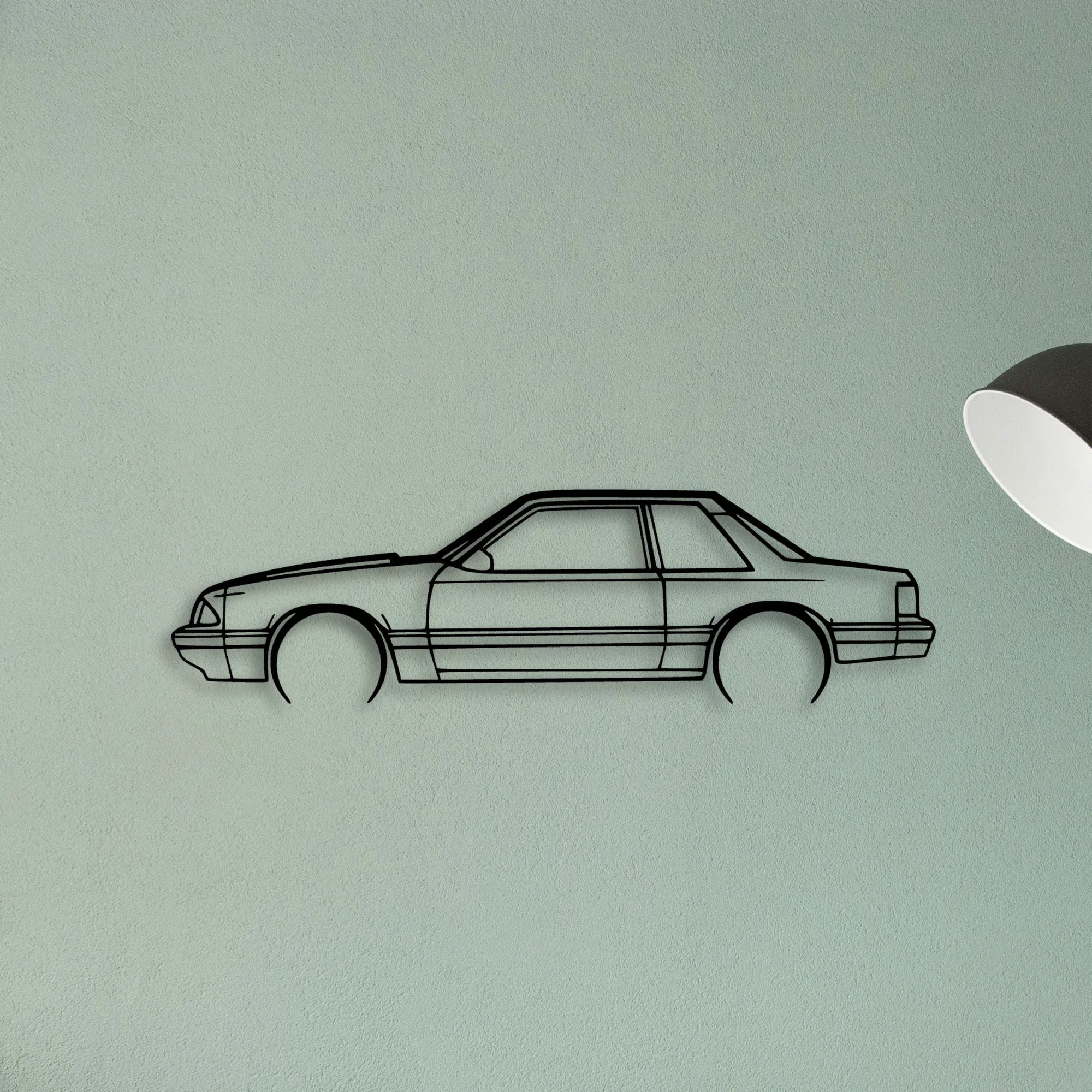 Mustang 1993 Notch 2 Classic Silhouette Metal Wall Art - Tinvibe