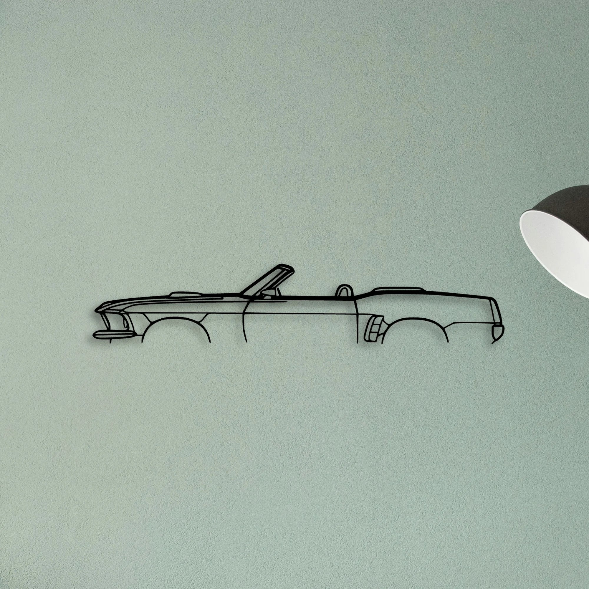 Mustang Convertible 1969 Classic Silhouette Metal Wall Art - Tinvibe
