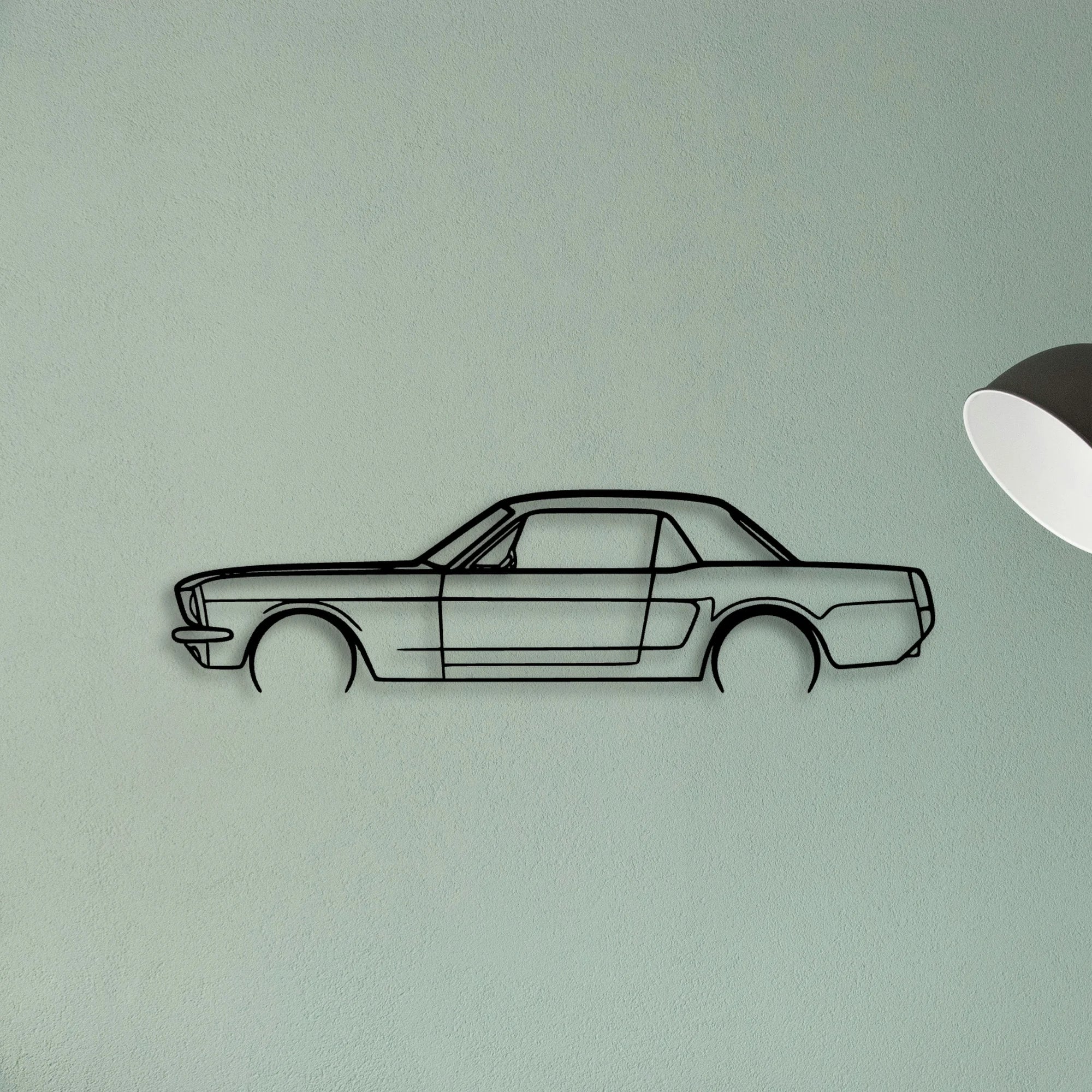 Mustang Coupe 1964 Classic Silhouette Metal Wall Art - Tinvibe