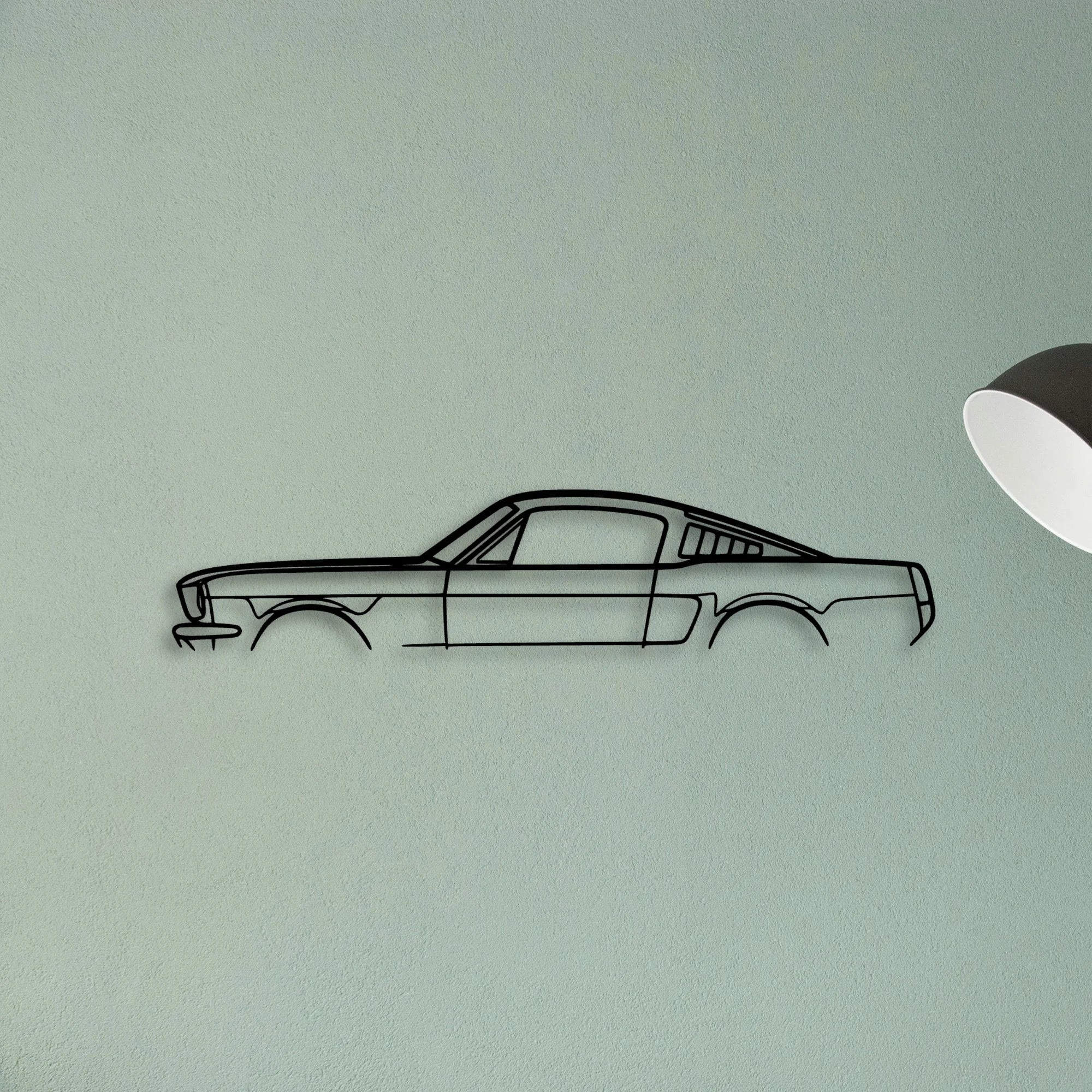 Mustang Fastback 1966 Classic Silhouette Metal Wall Art - Tinvibe