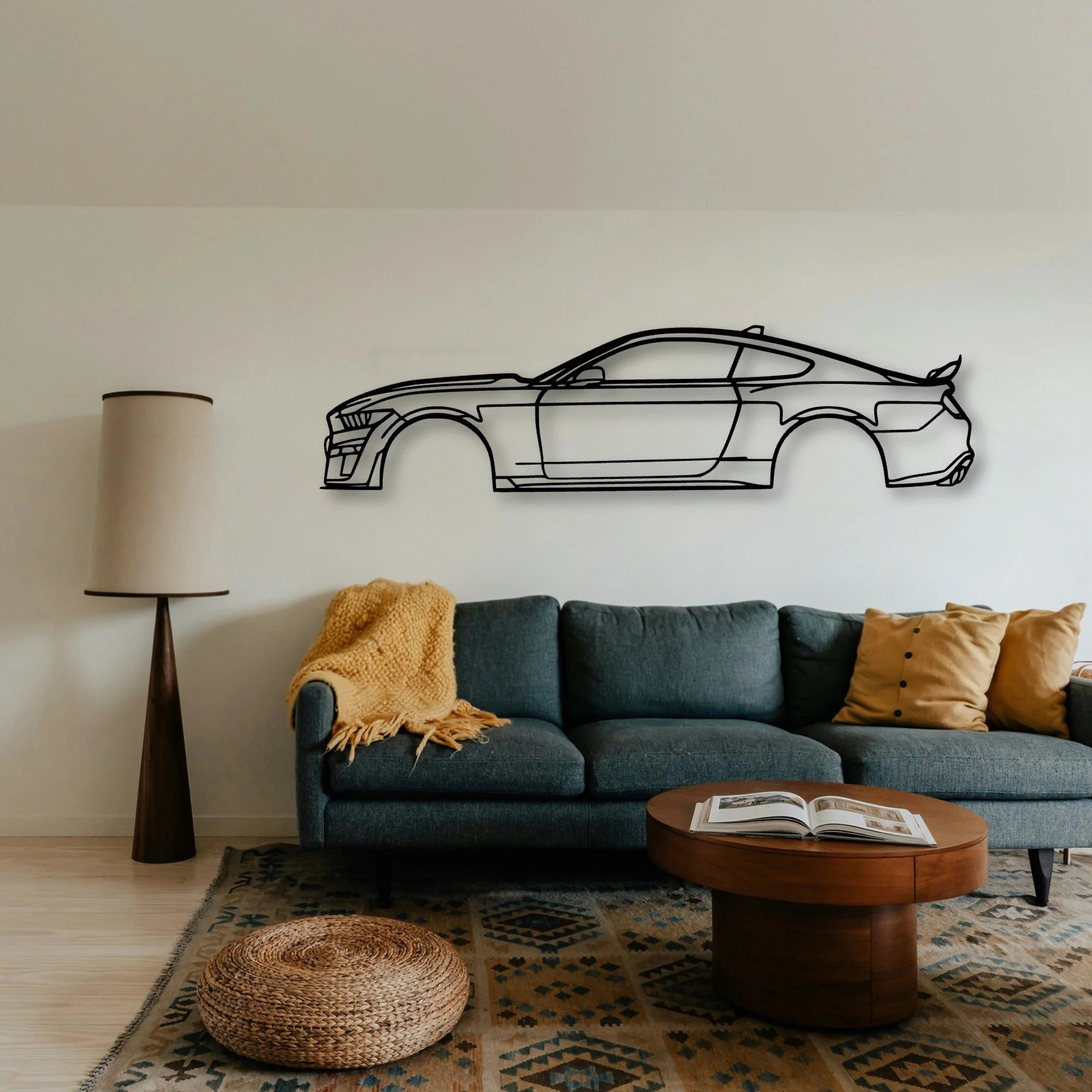Mustang GT500 Classic Silhouette Metal Wall Art - Tinvibe