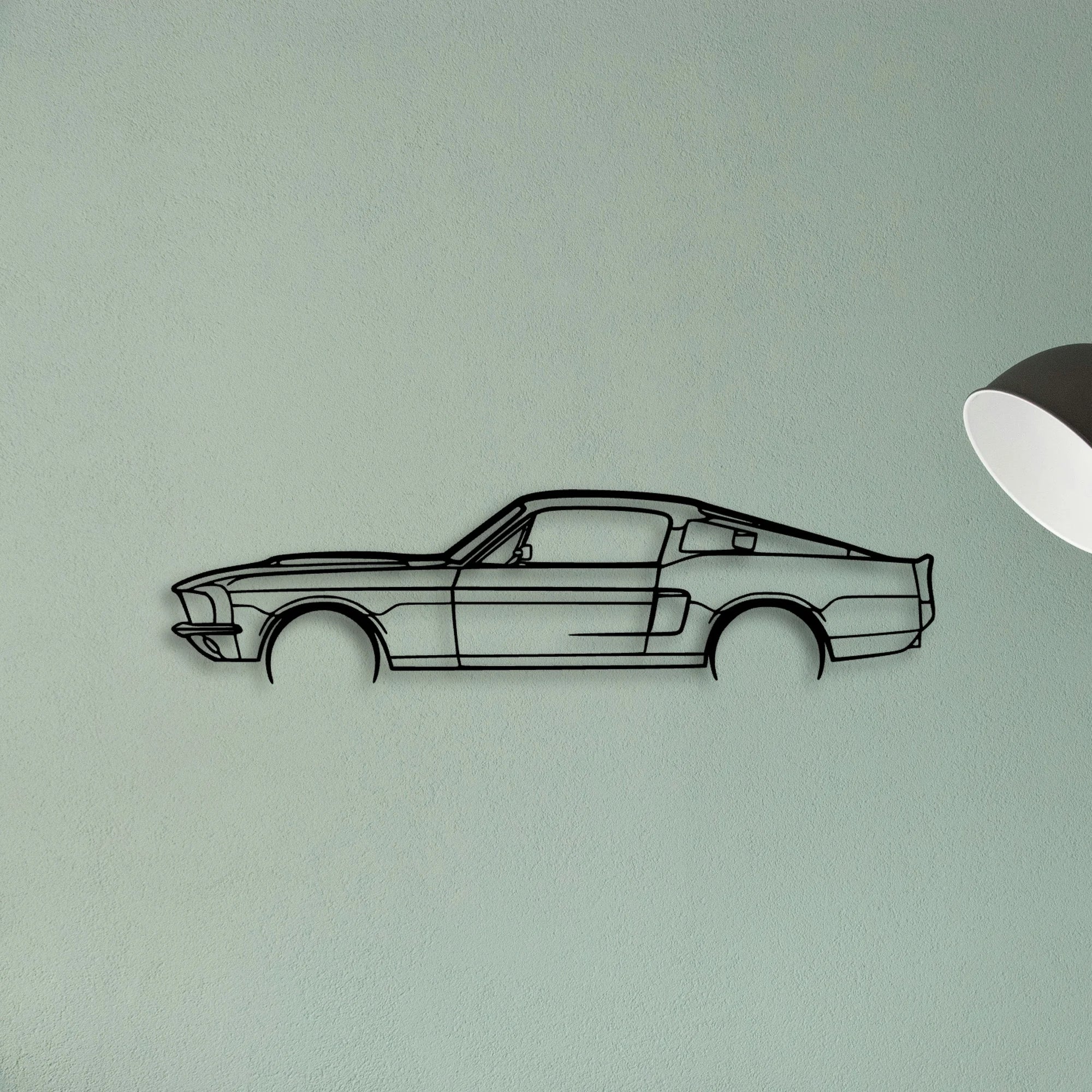 Mustang GT500 1967 Classic Silhouette Metal Wall Art - Tinvibe