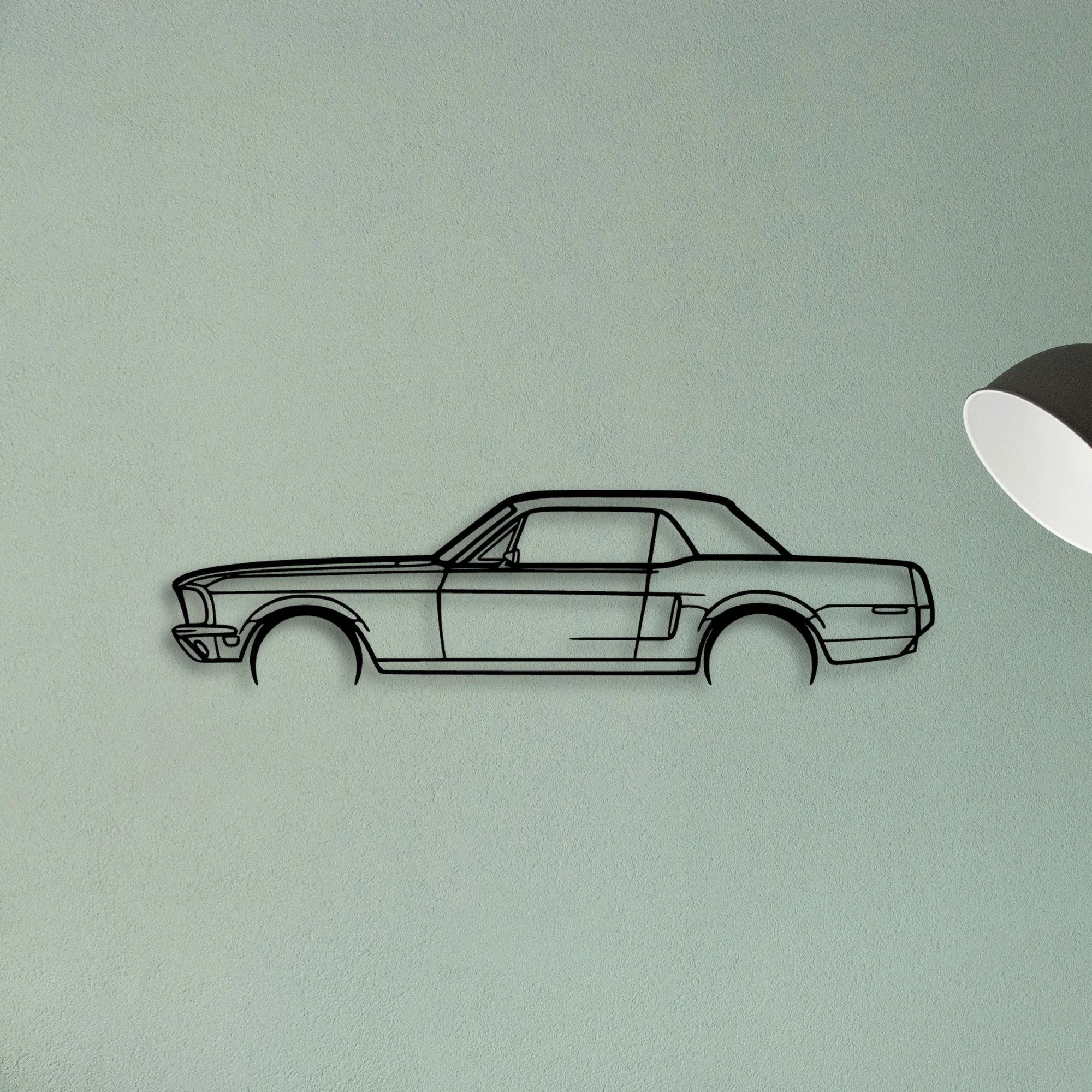 Mustang GT 1968 Classic Silhouette Metal Wall Art - Tinvibe