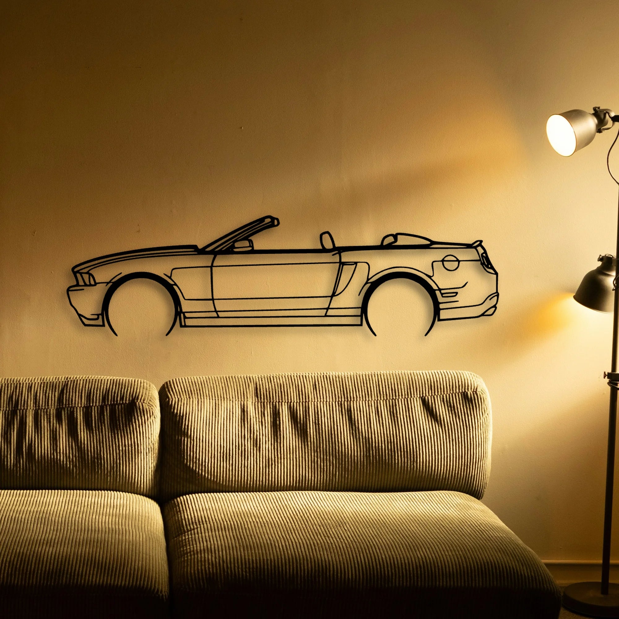 Mustang GT 2010 Cabrio Classic Silhouette Metal Wall Art - Tinvibe