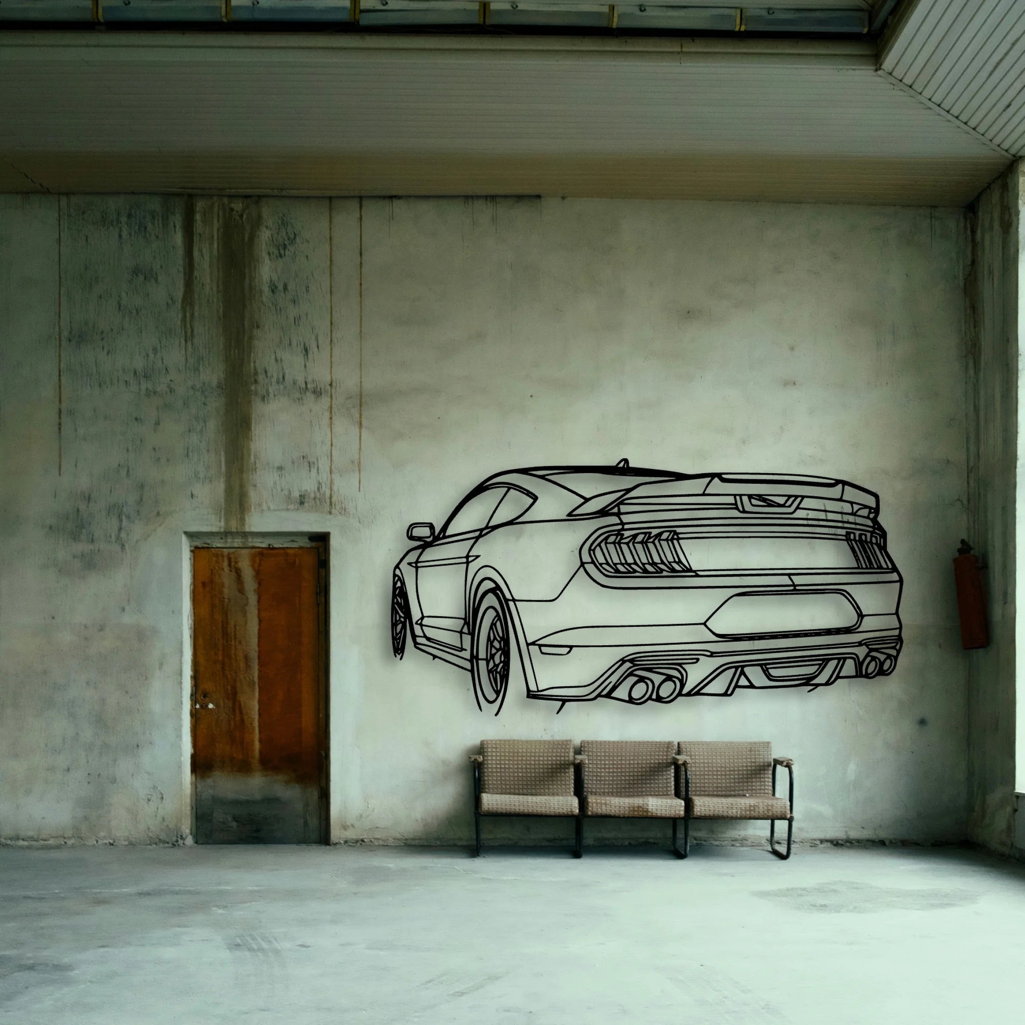 Mustang GT 2020 Angle Classic Silhouette Metal Wall Art - Tinvibe