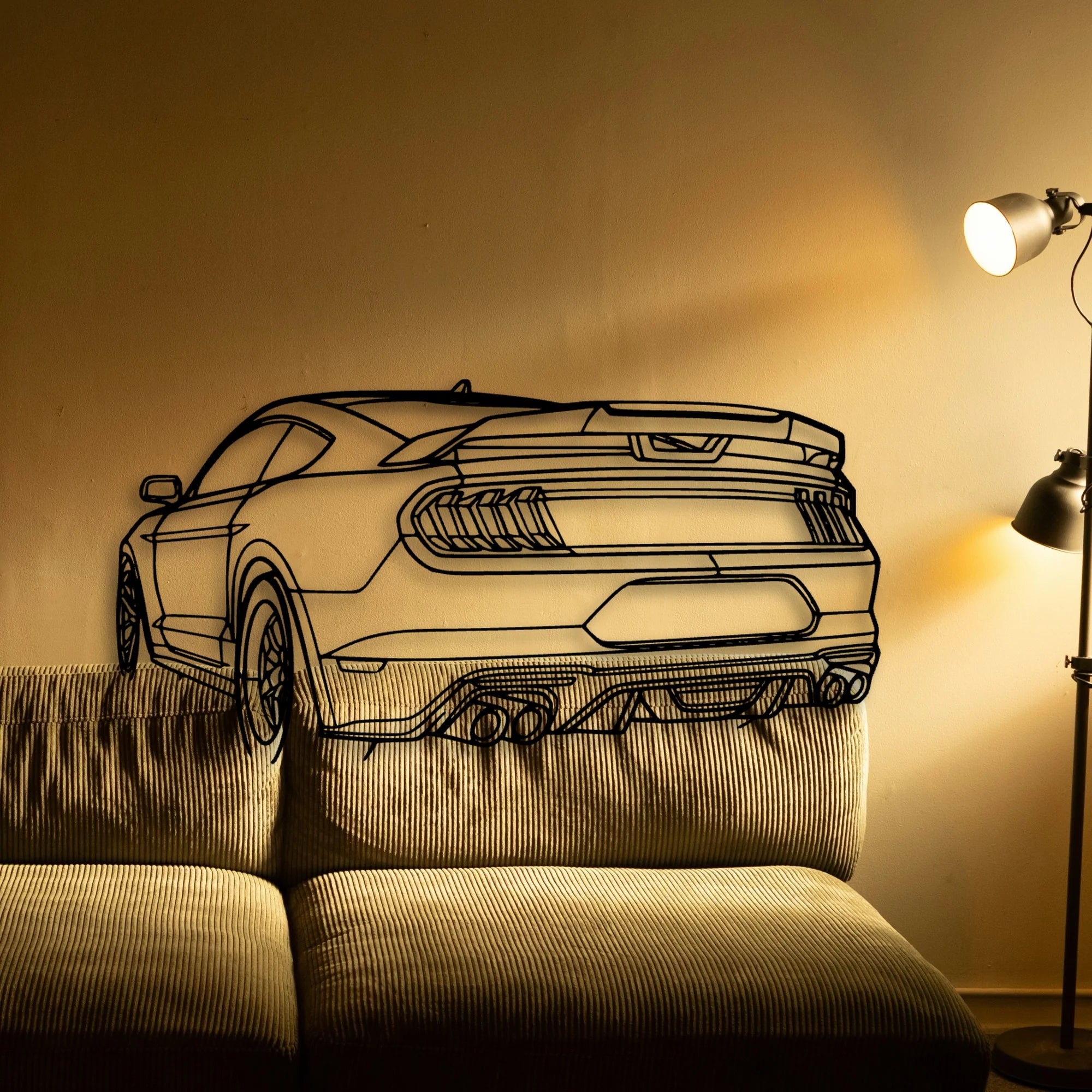 Mustang GT 2020 Angle Classic Silhouette Metal Wall Art - Tinvibe