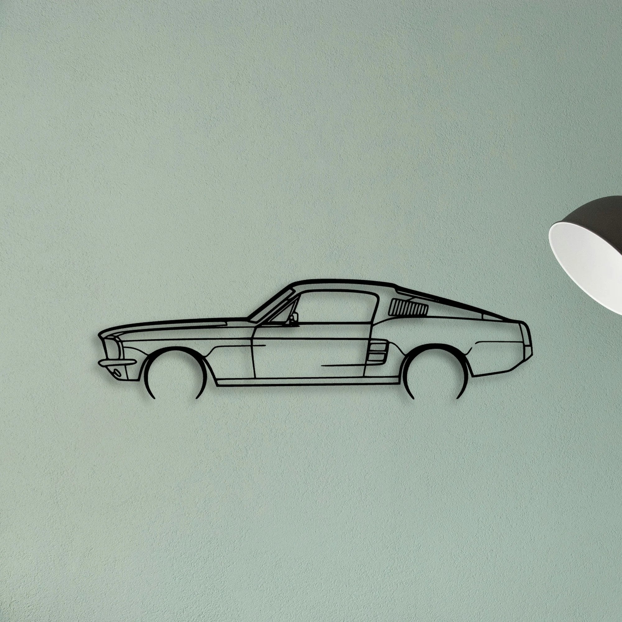 Mustang GT Fastback 390s 2 Classic Silhouette Metal Wall Art - Tinvibe