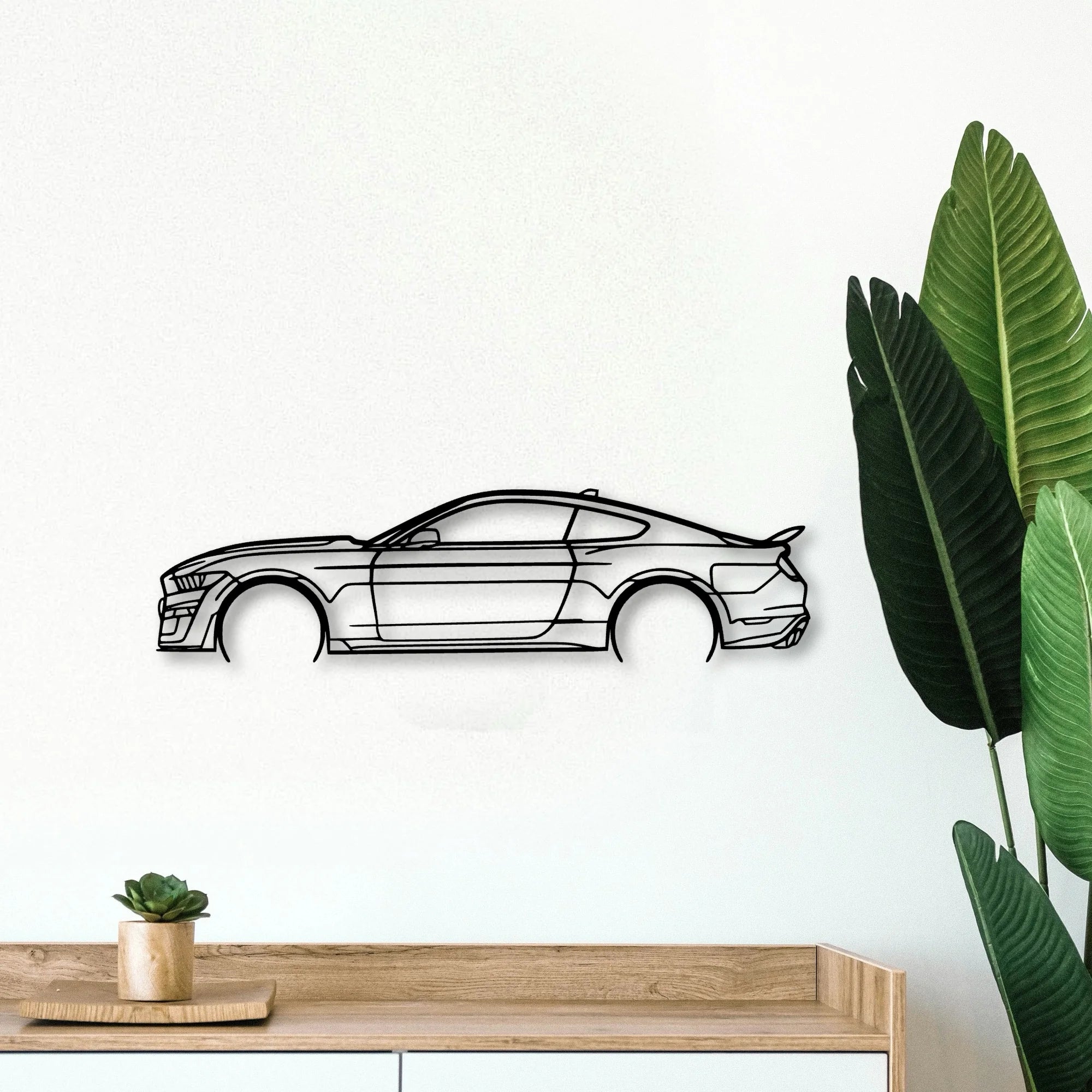 Mustang Shelby GT500 2021 Classic Silhouette Metal Wall Art - Tinvibe