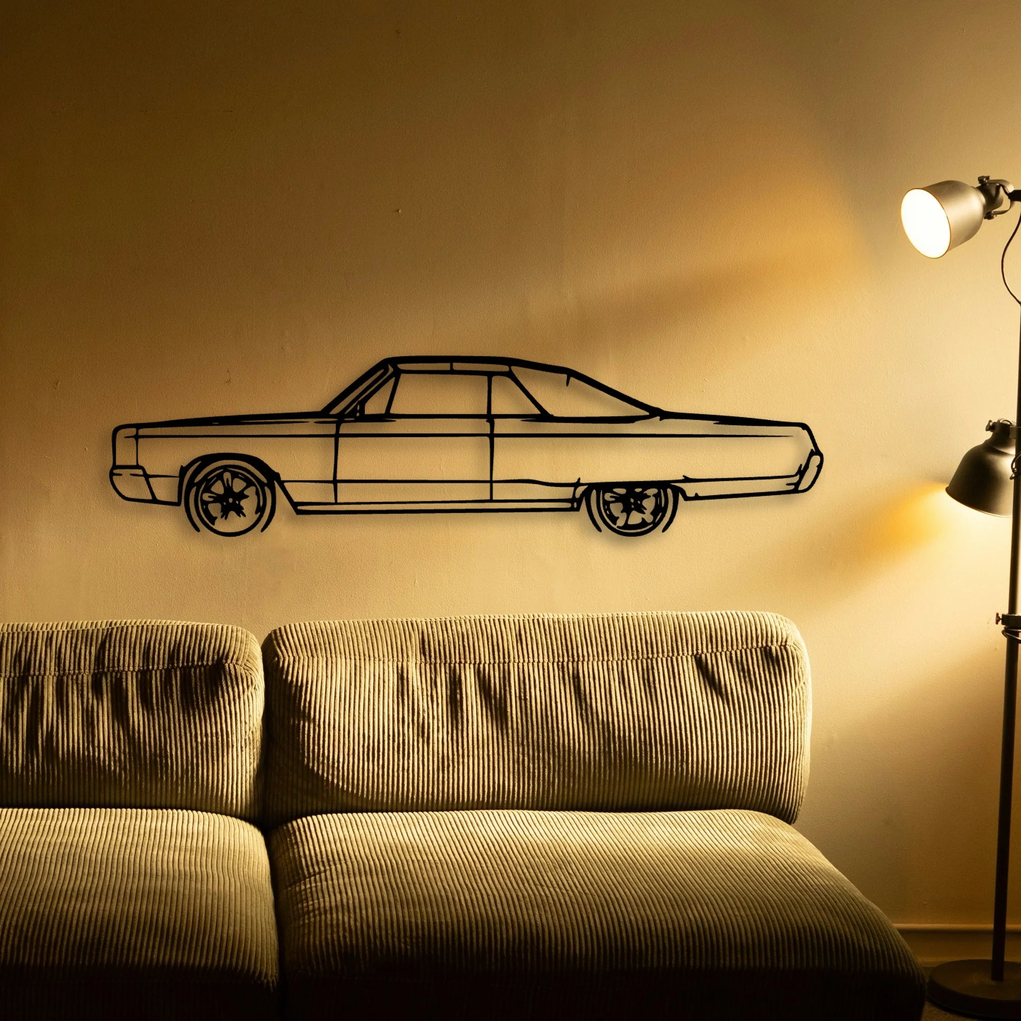 Newport Convertible 1967 Classic Silhouette Metal Wall Art - Tinvibe