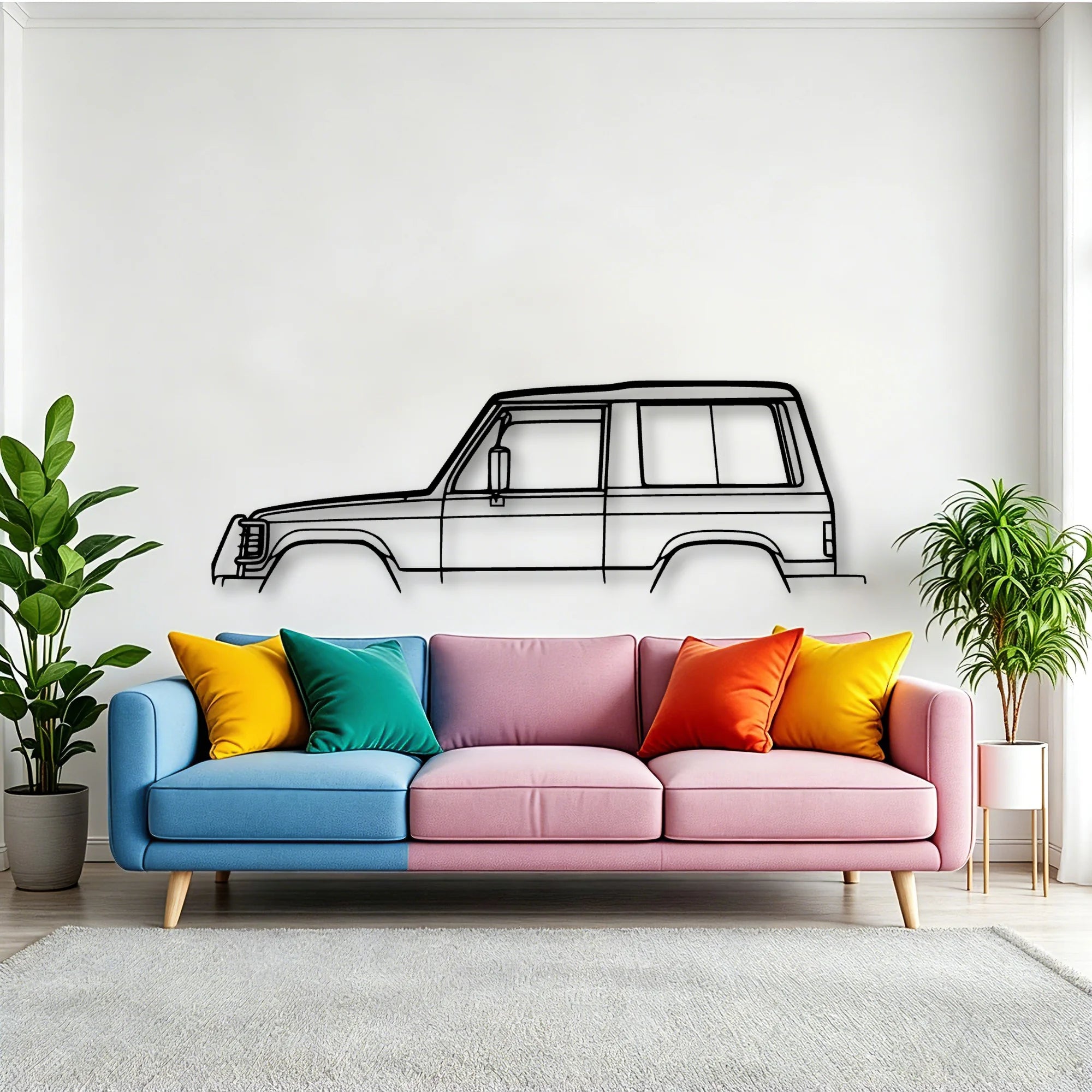 Pajero 1987 Classic Silhouette Metal Wall Art - Tinvibe