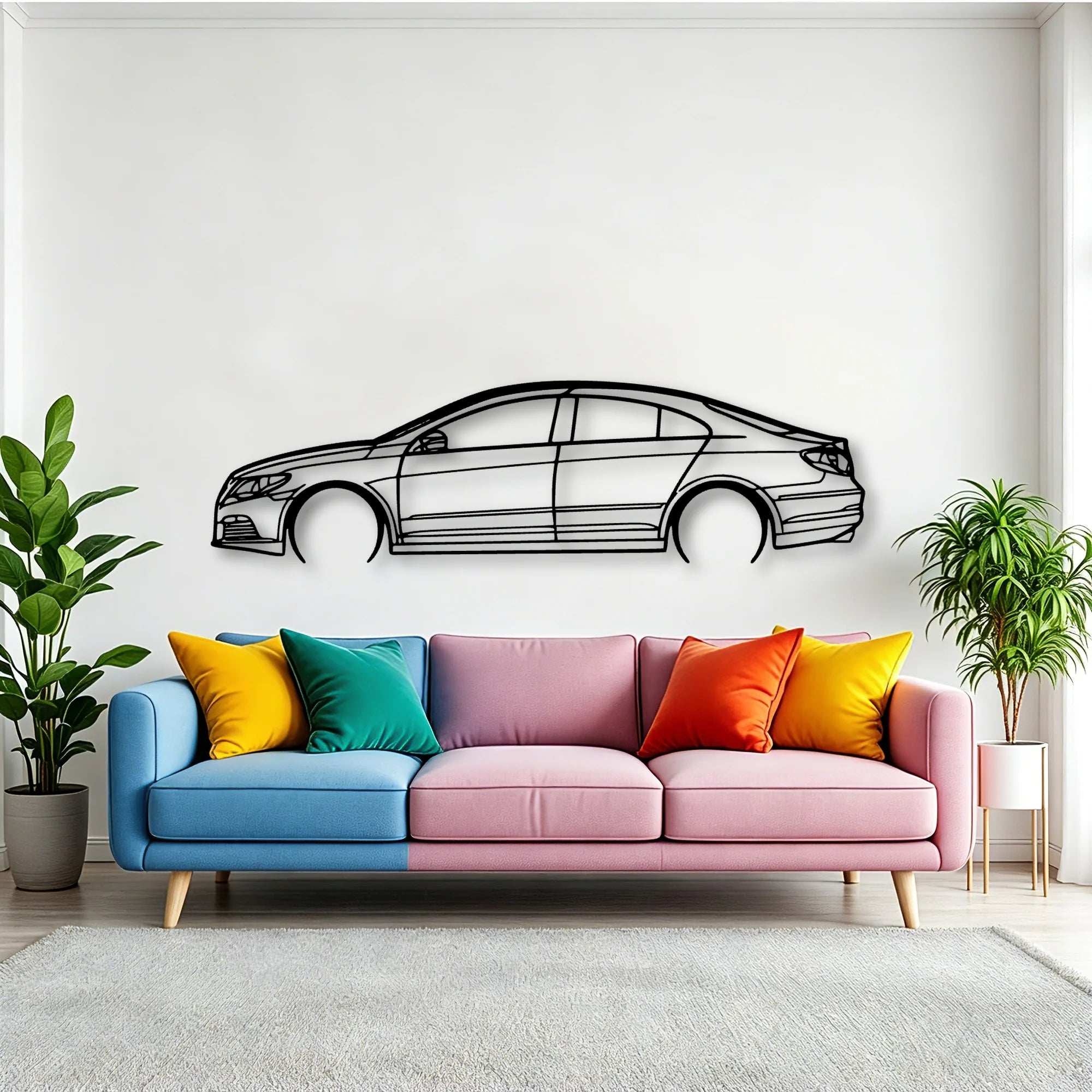 Passat CC 2012 Classic Silhouette Metal Wall Art - Tinvibe