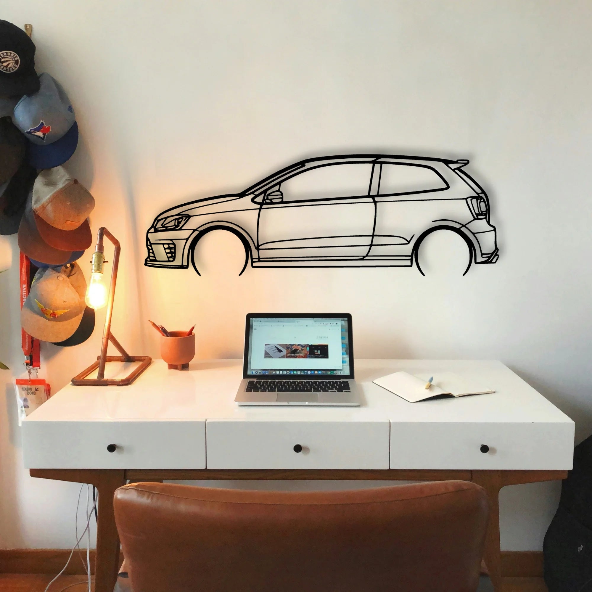 Polo R WRC Classic Silhouette Metal Wall Art - Tinvibe