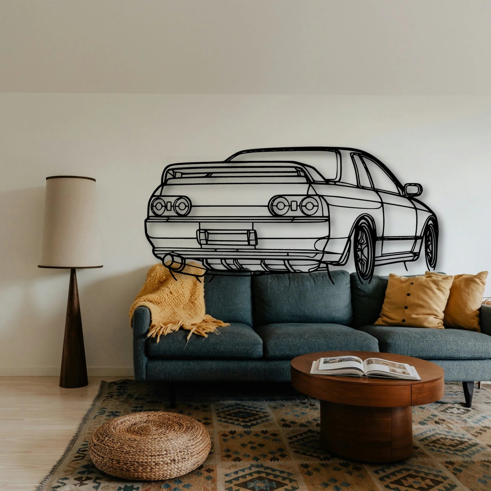 R32 GTR Nismo Angle Classic Silhouette Metal Wall Art - Tinvibe