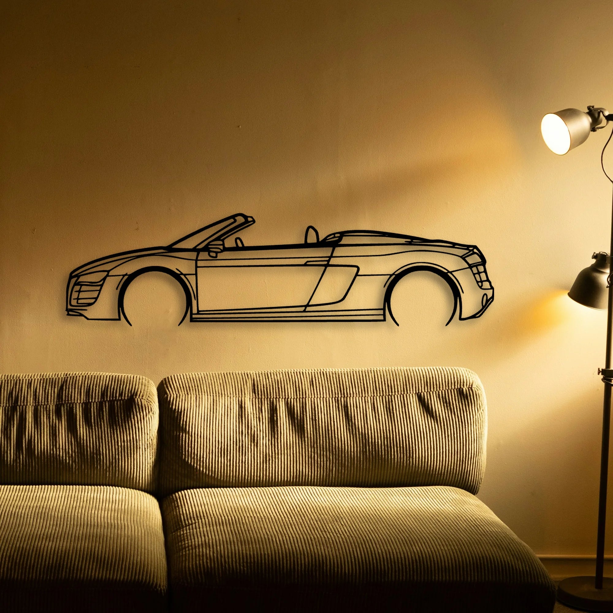 R8 Spyder 2012 Classic Silhouette Metal Wall Art - Tinvibe