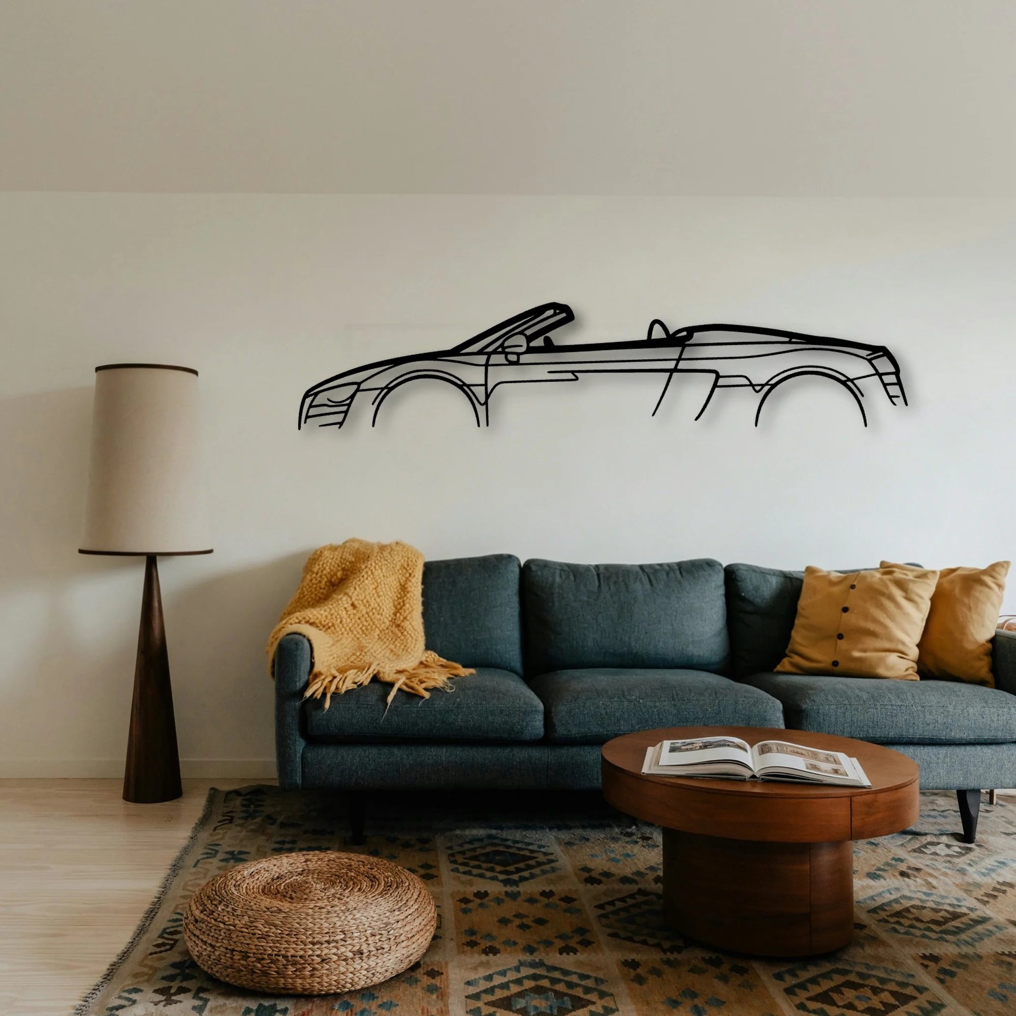 R8 Spyder MK1 Classic Silhouette Metal Wall Art - Tinvibe