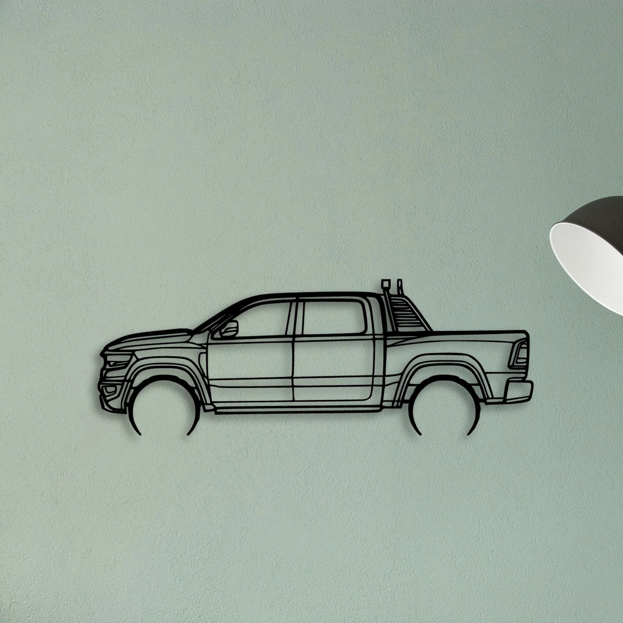 RAM TRX 2022 Classic Silhouette Metal Wall Art - Tinvibe
