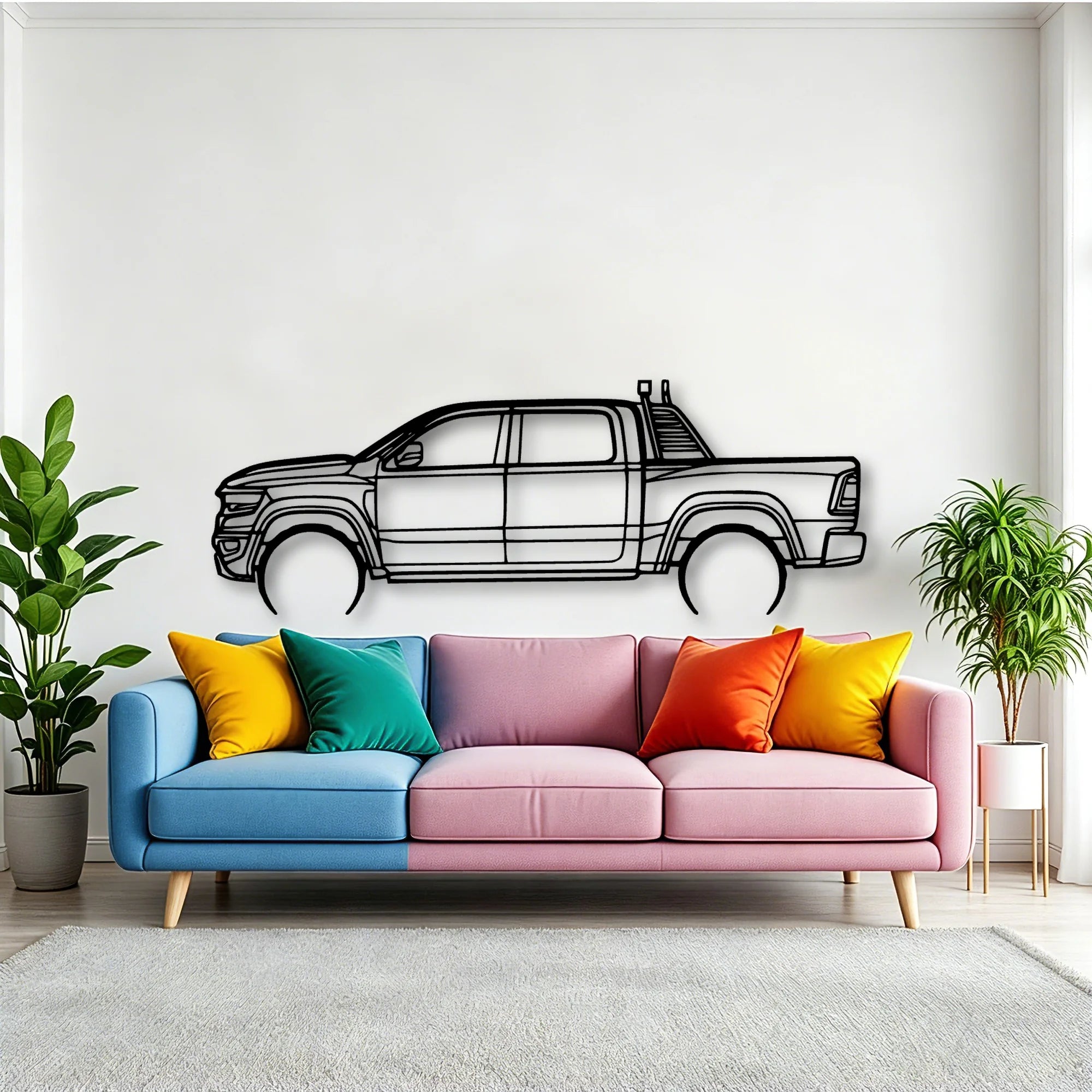 RAM TRX 2022 Classic Silhouette Metal Wall Art - Tinvibe