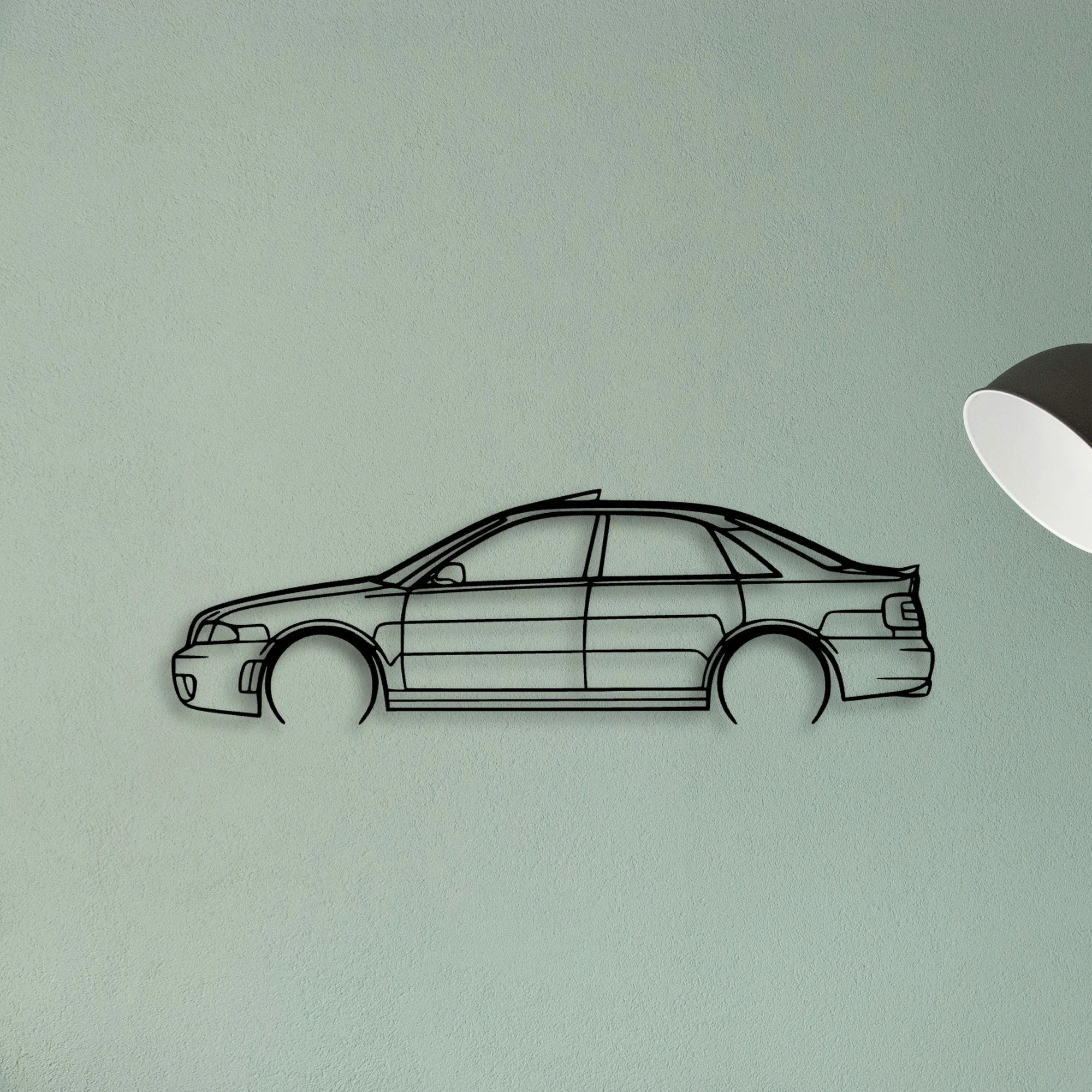 RS4 B5 Sedan 2 Classic Silhouette Metal Wall Art - Tinvibe