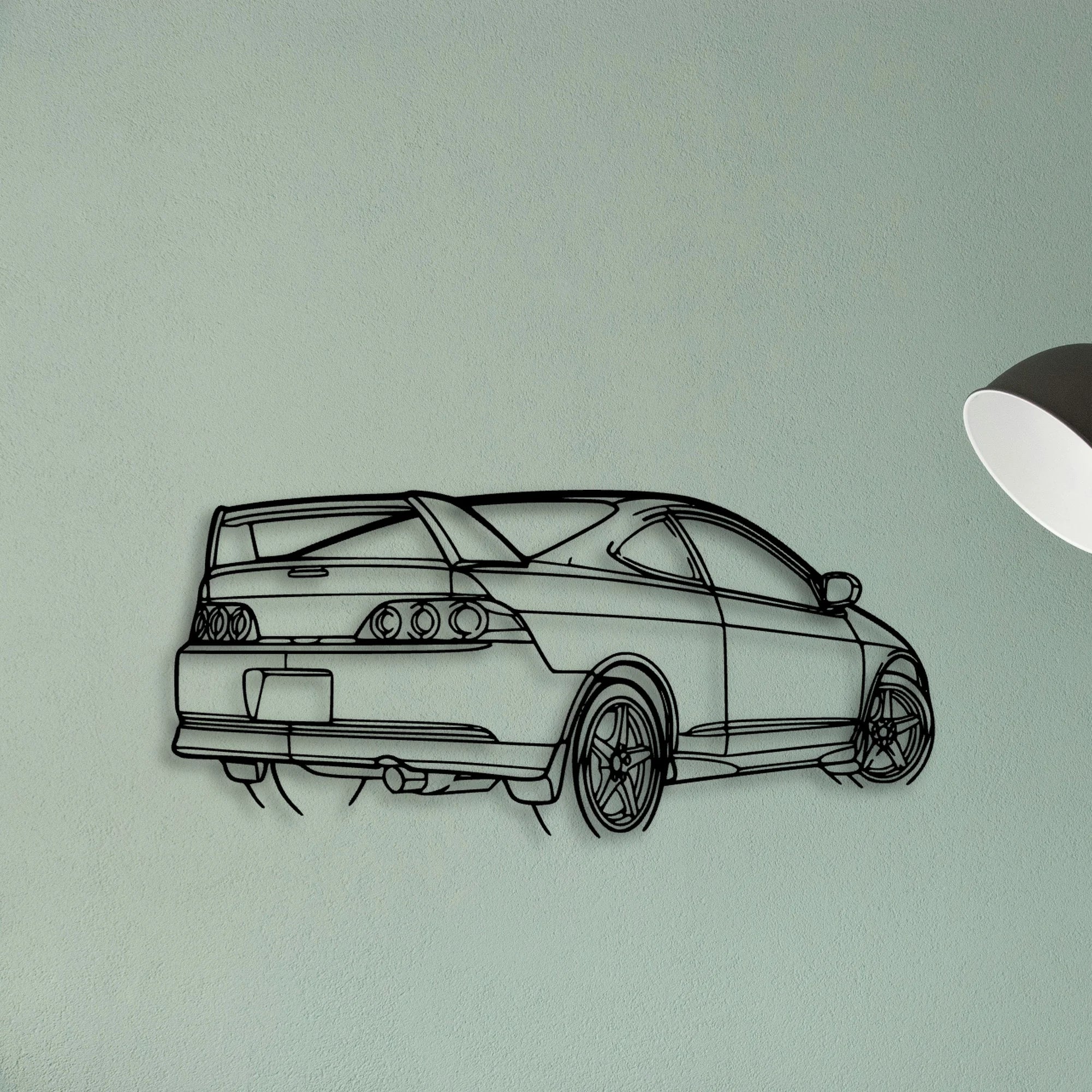 RSX Type S Angle Classic Silhouette Metal Wall Art - Tinvibe