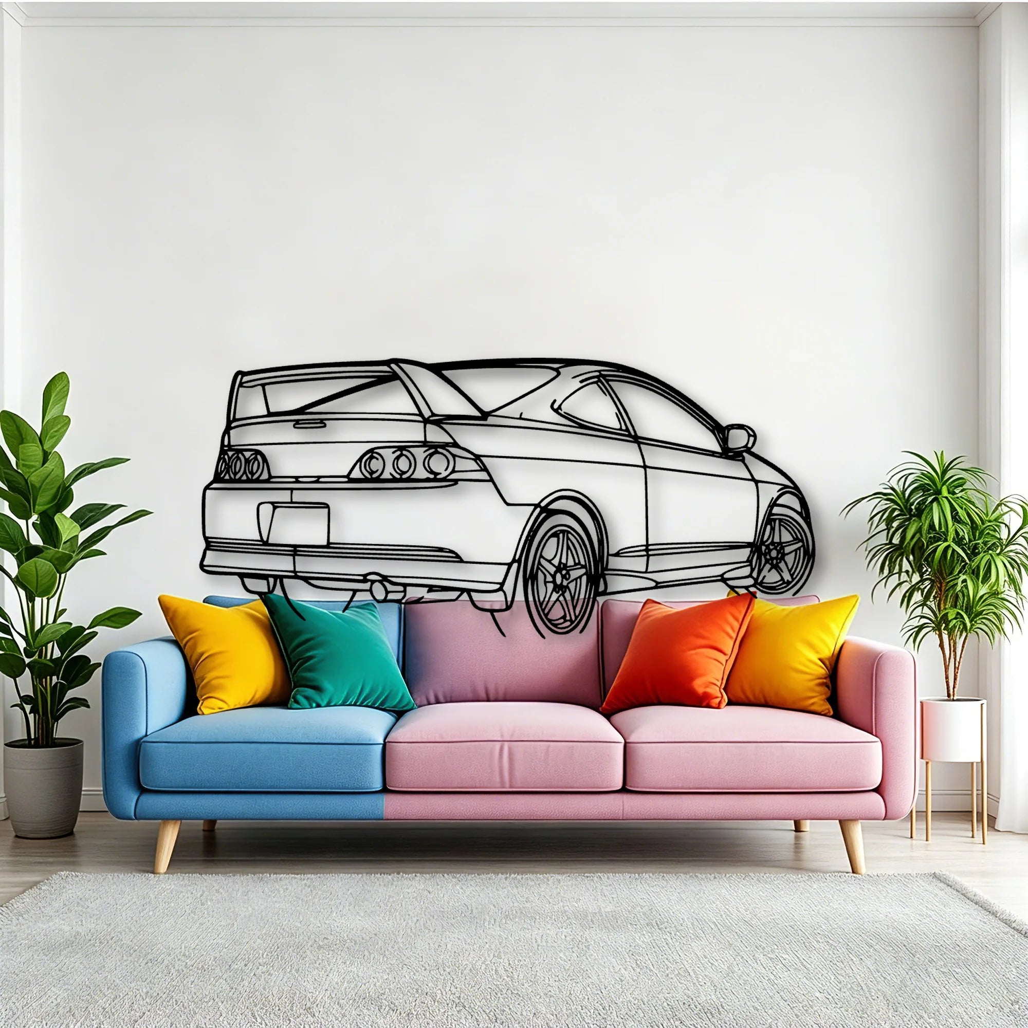 RSX Type S Angle Classic Silhouette Metal Wall Art - Tinvibe