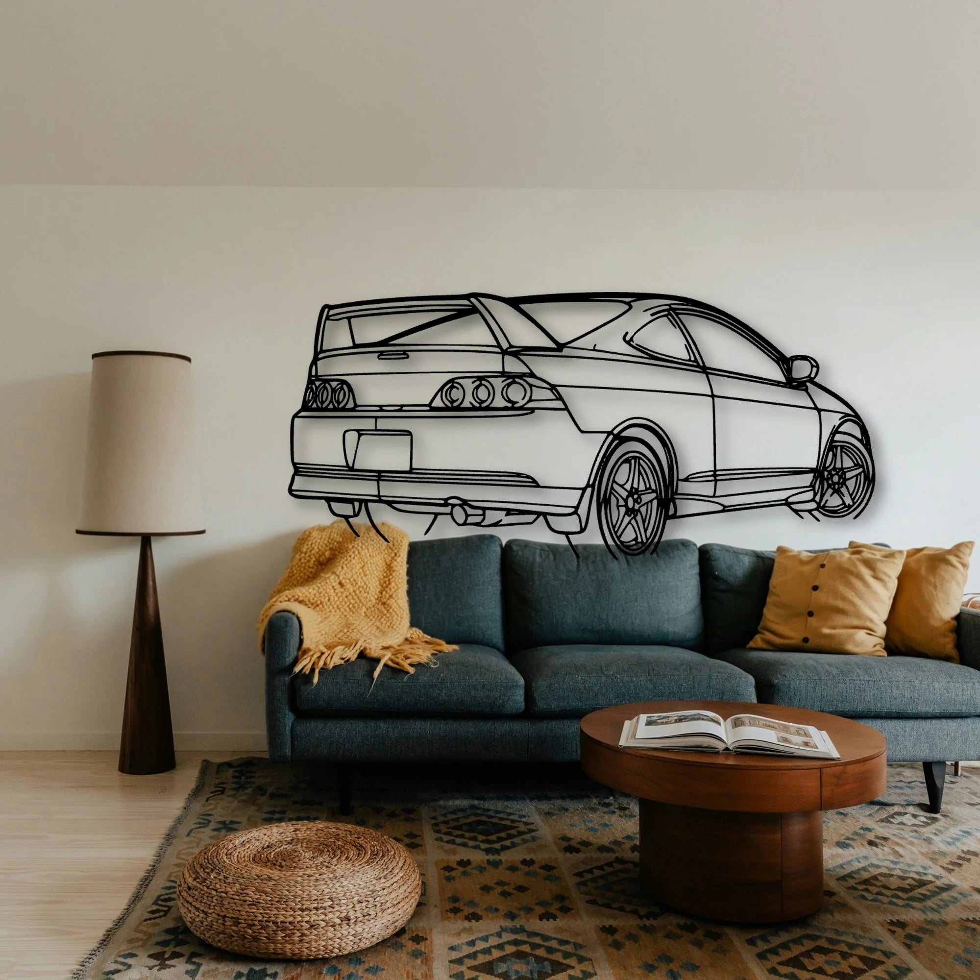 RSX Type S Angle Classic Silhouette Metal Wall Art - Tinvibe