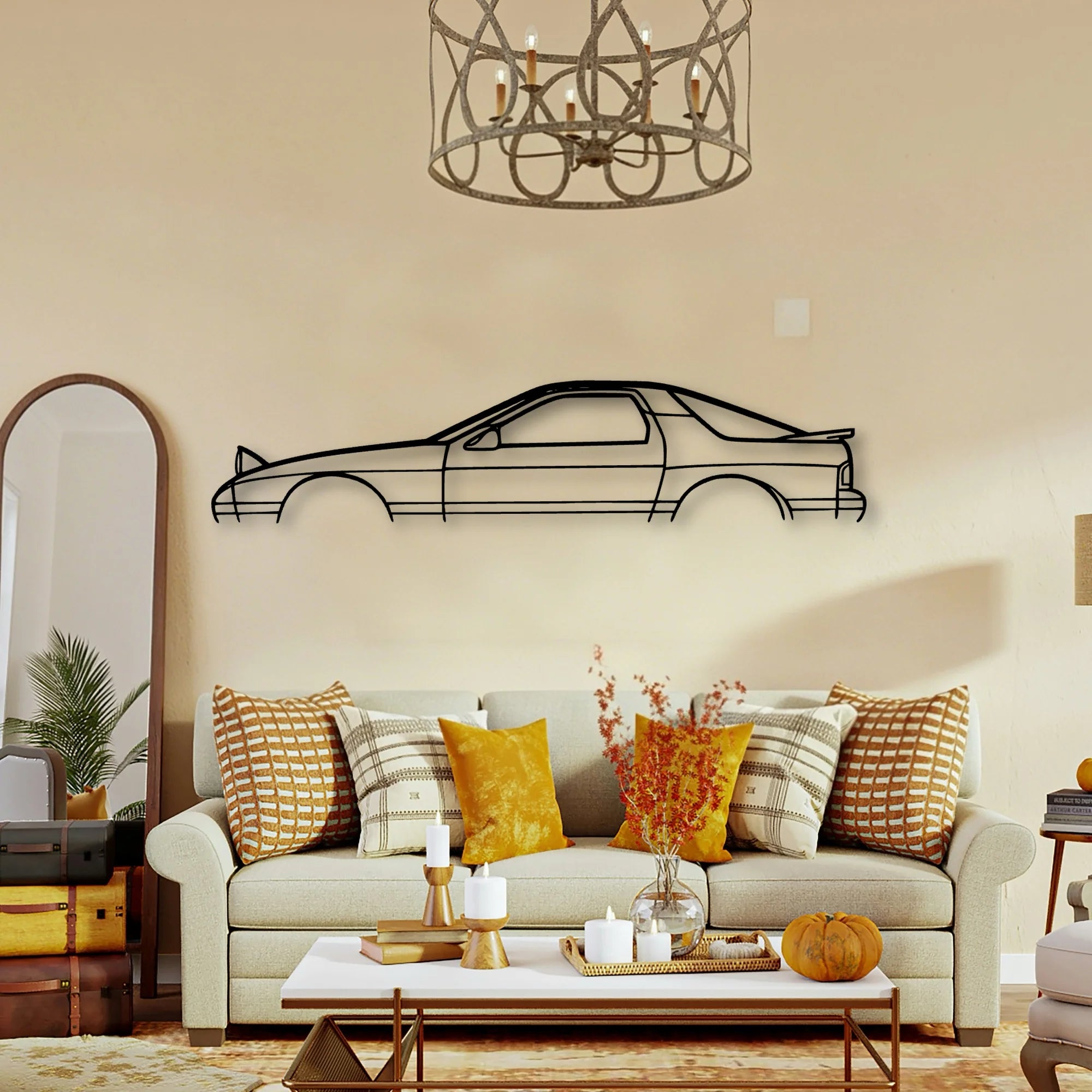 RX 7 FC GTU Classic Silhouette Metal Wall Art - Tinvibe