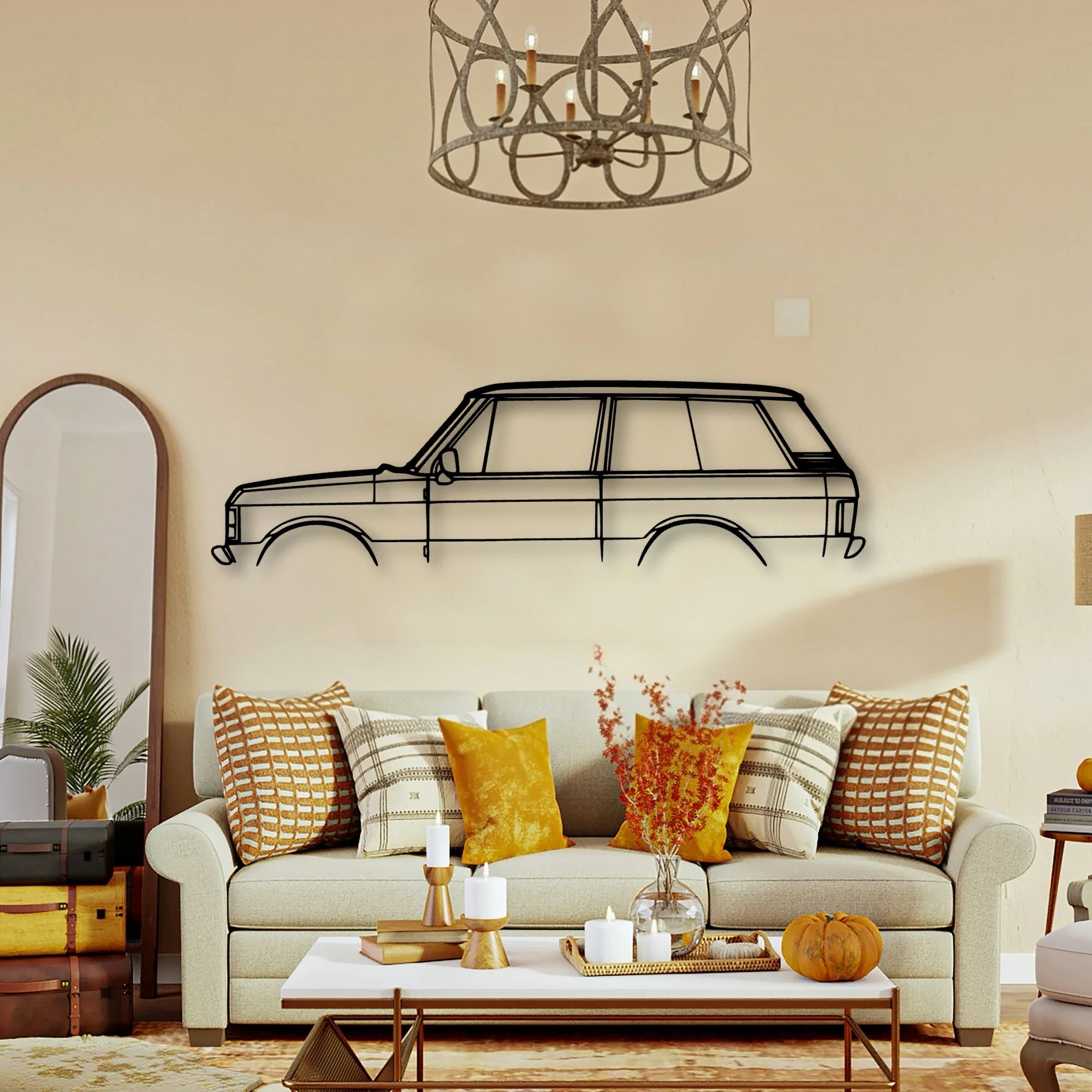 Range 2 Doors Classic Silhouette Metal Wall Art - Tinvibe