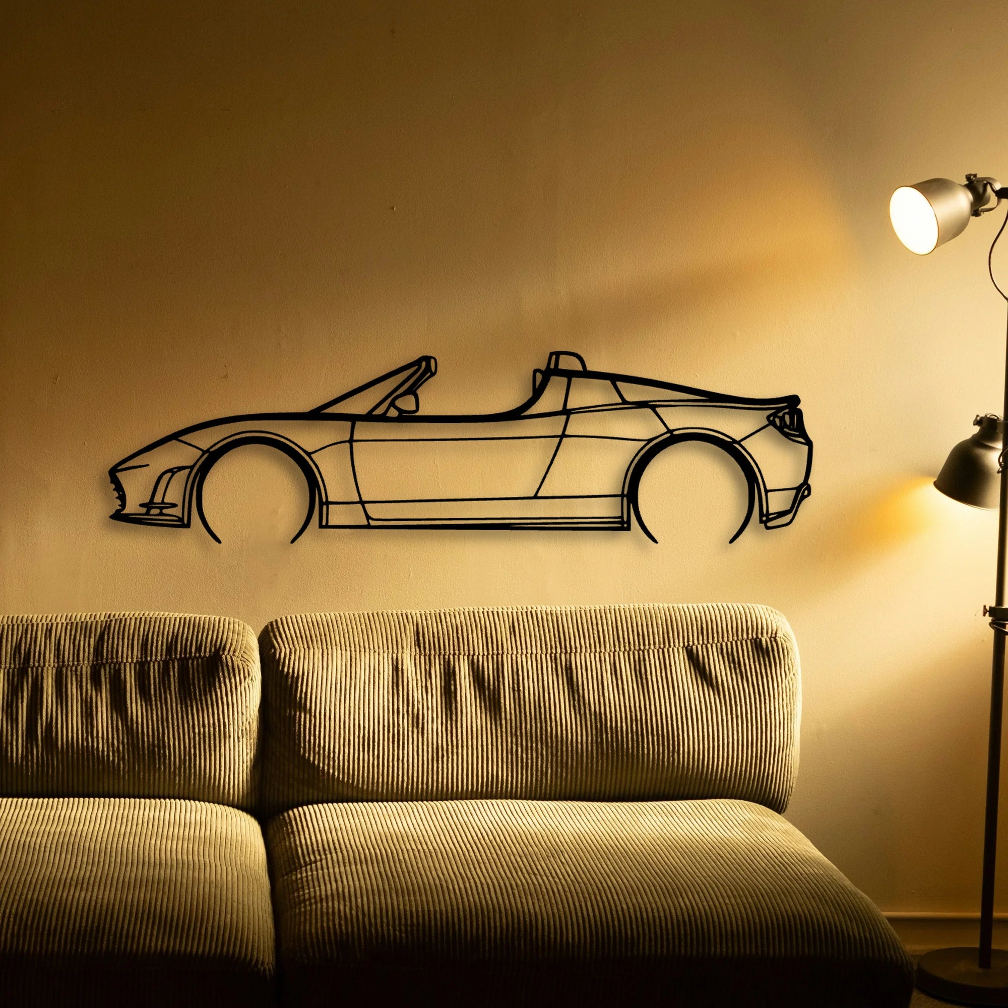 Roadster 2 5 Classic Silhouette Metal Wall Art - Tinvibe