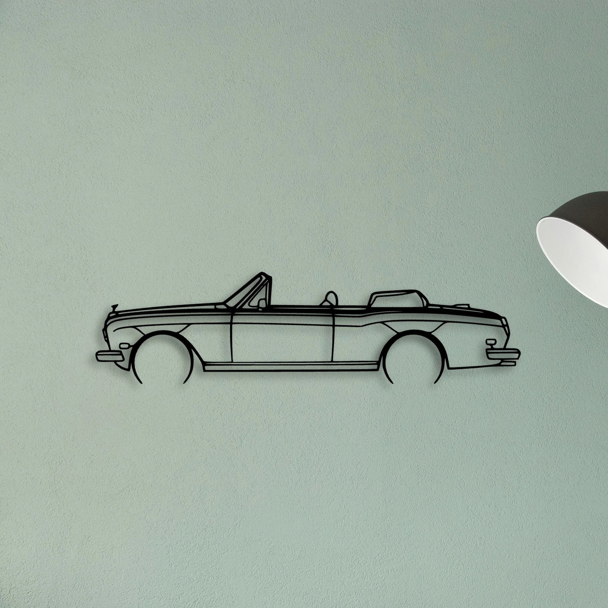 Royce Corniche Convertible 1981 2 Classic Silhouette Metal Wall Art - Tinvibe