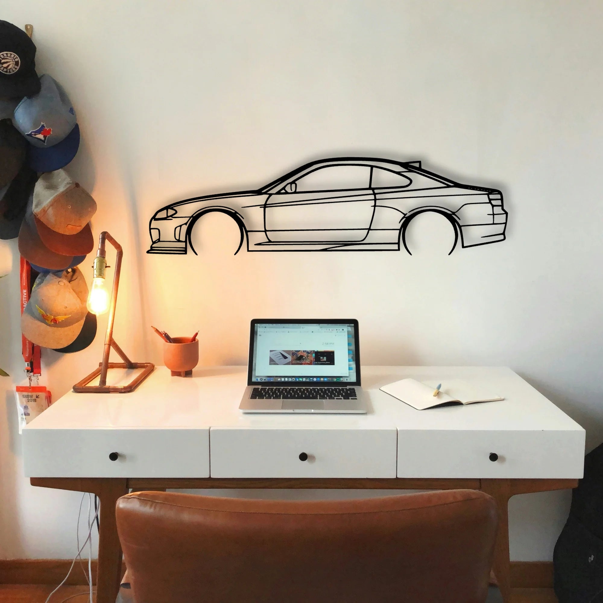S15 Silvia 2000 Classic Silhouette Metal Wall Art - Tinvibe