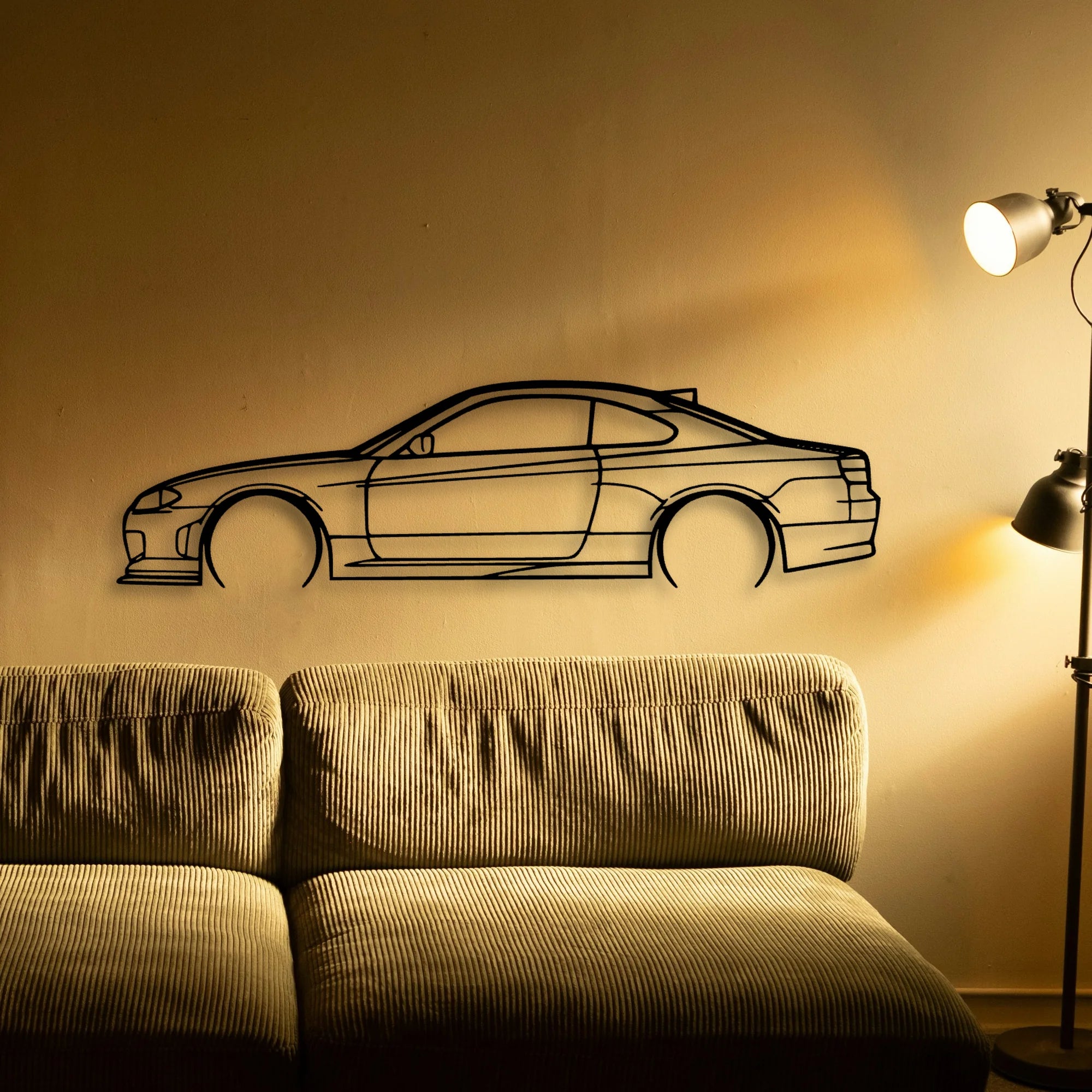 S15 Silvia 2000 Classic Silhouette Metal Wall Art - Tinvibe