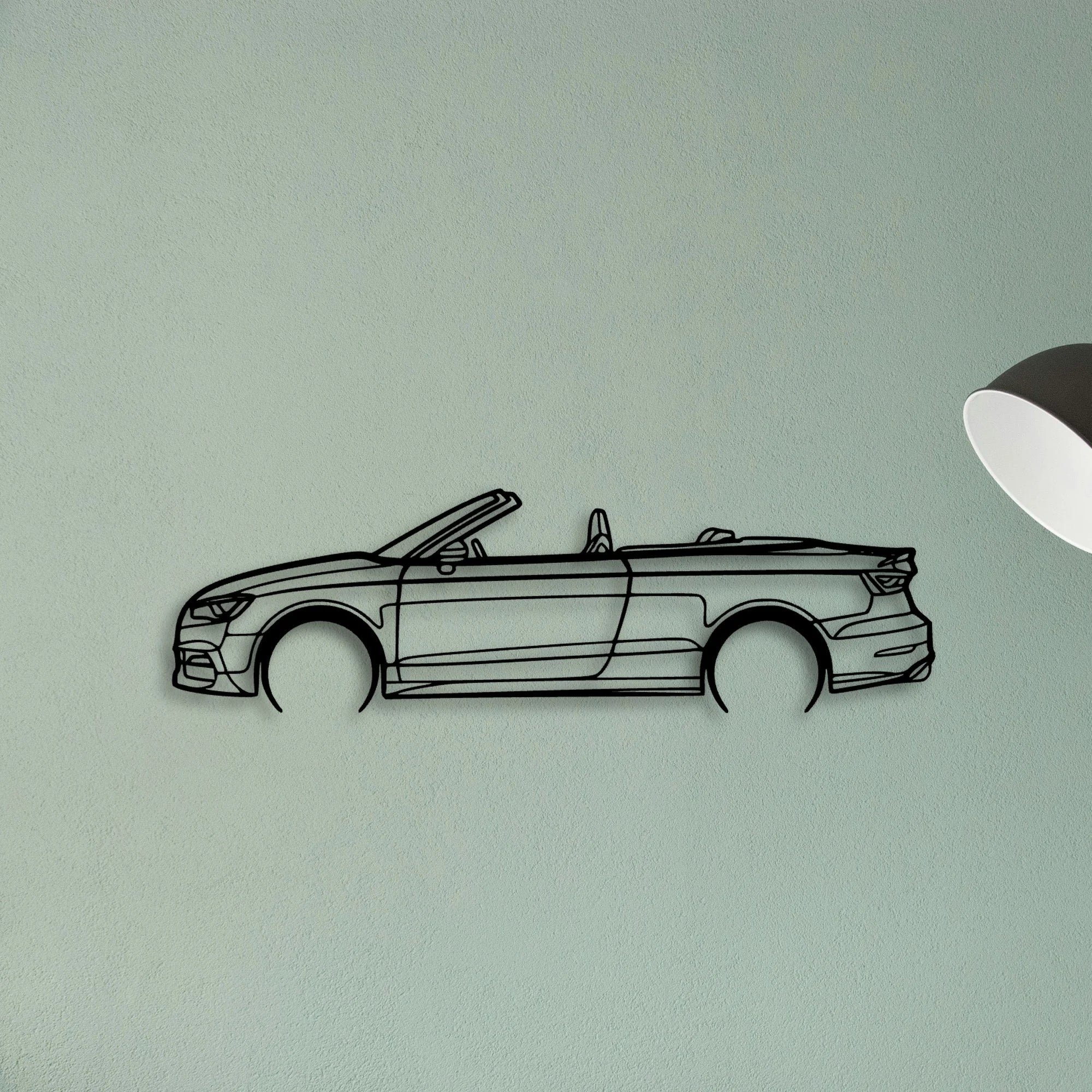 S3 Convertible 2015 Classic Silhouette Metal Wall Art - Tinvibe